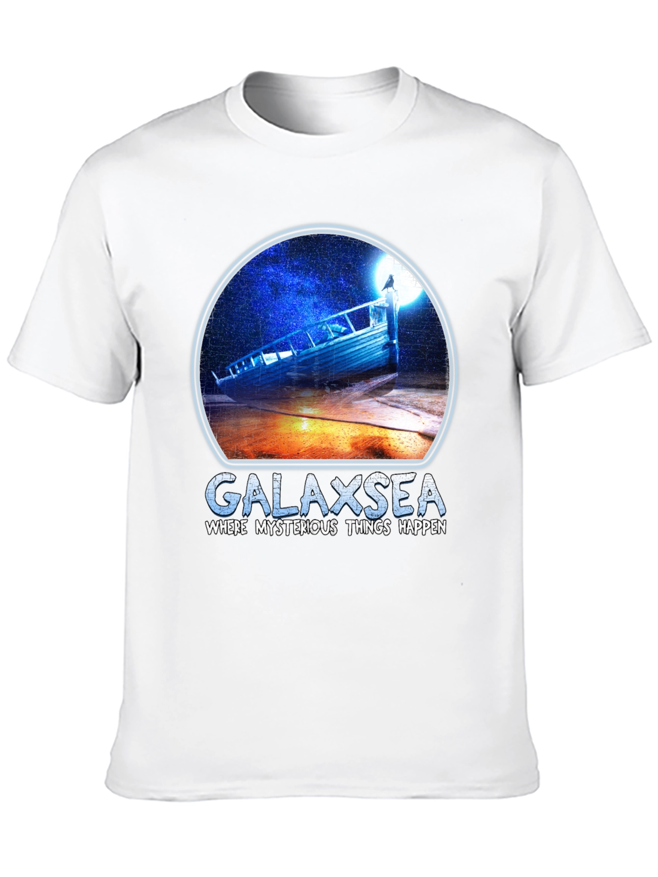 Black Galaxsea Graphic T-Shirt - Mysterious Design view 10
