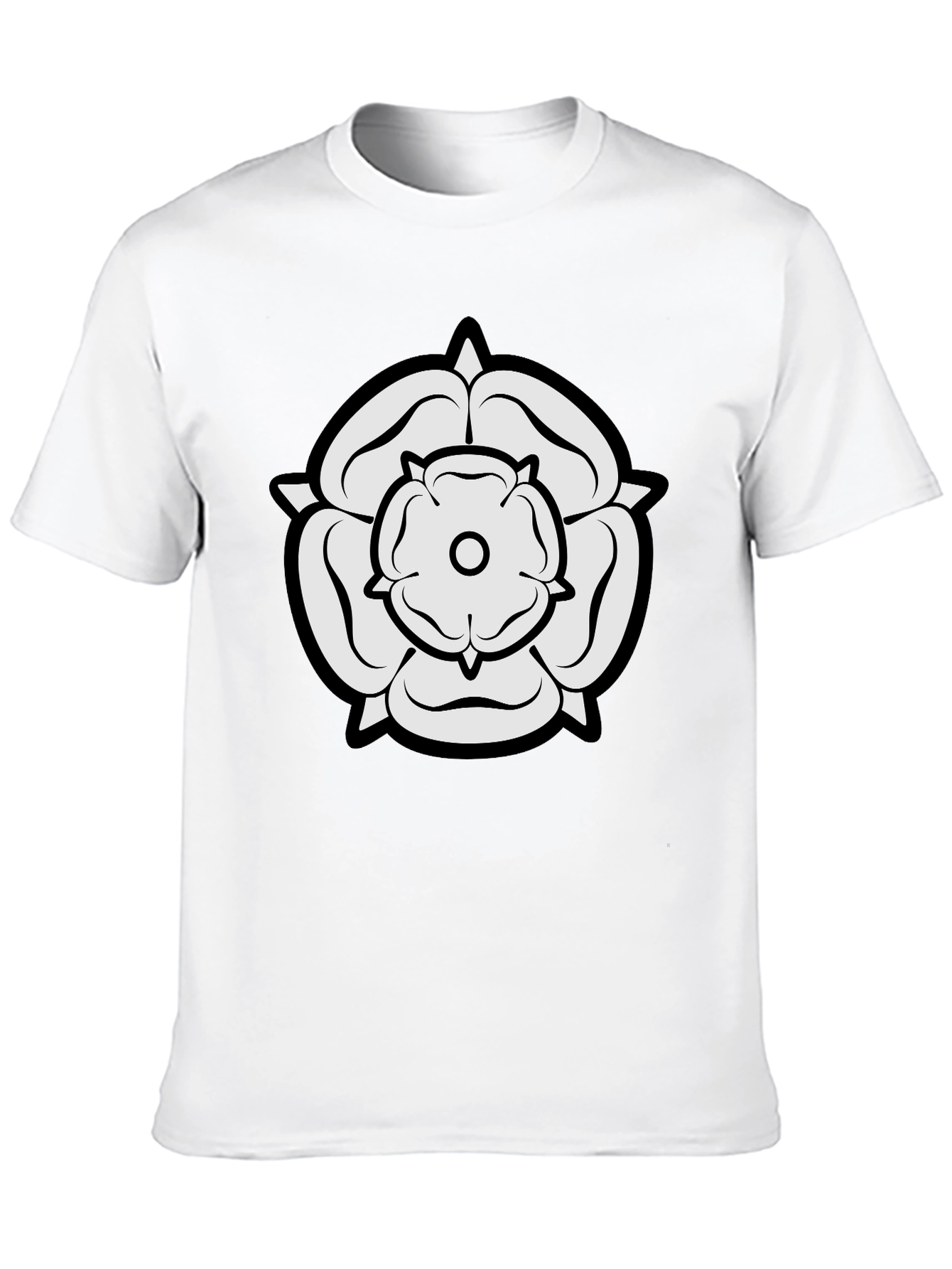 Black White Rose Graphic Black Tee view 10