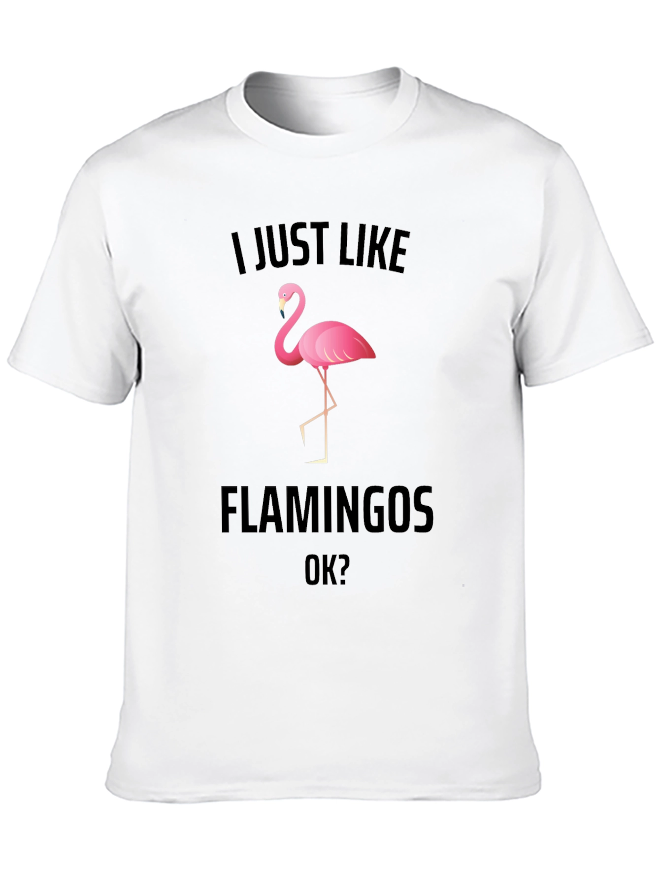 Black I Just Like Flamingos Graphic T-Shirt view 10