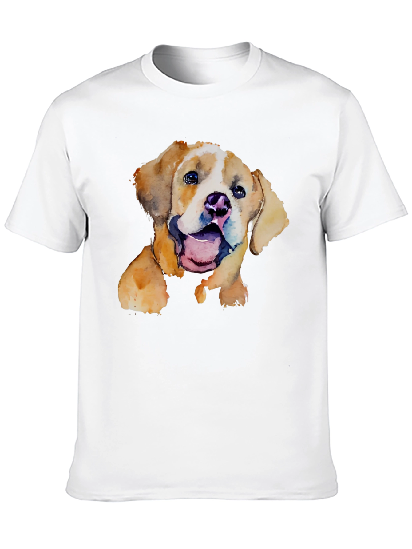 Black Watercolor Puppy Graphic T-Shirt - Cute Dog Tee view 10