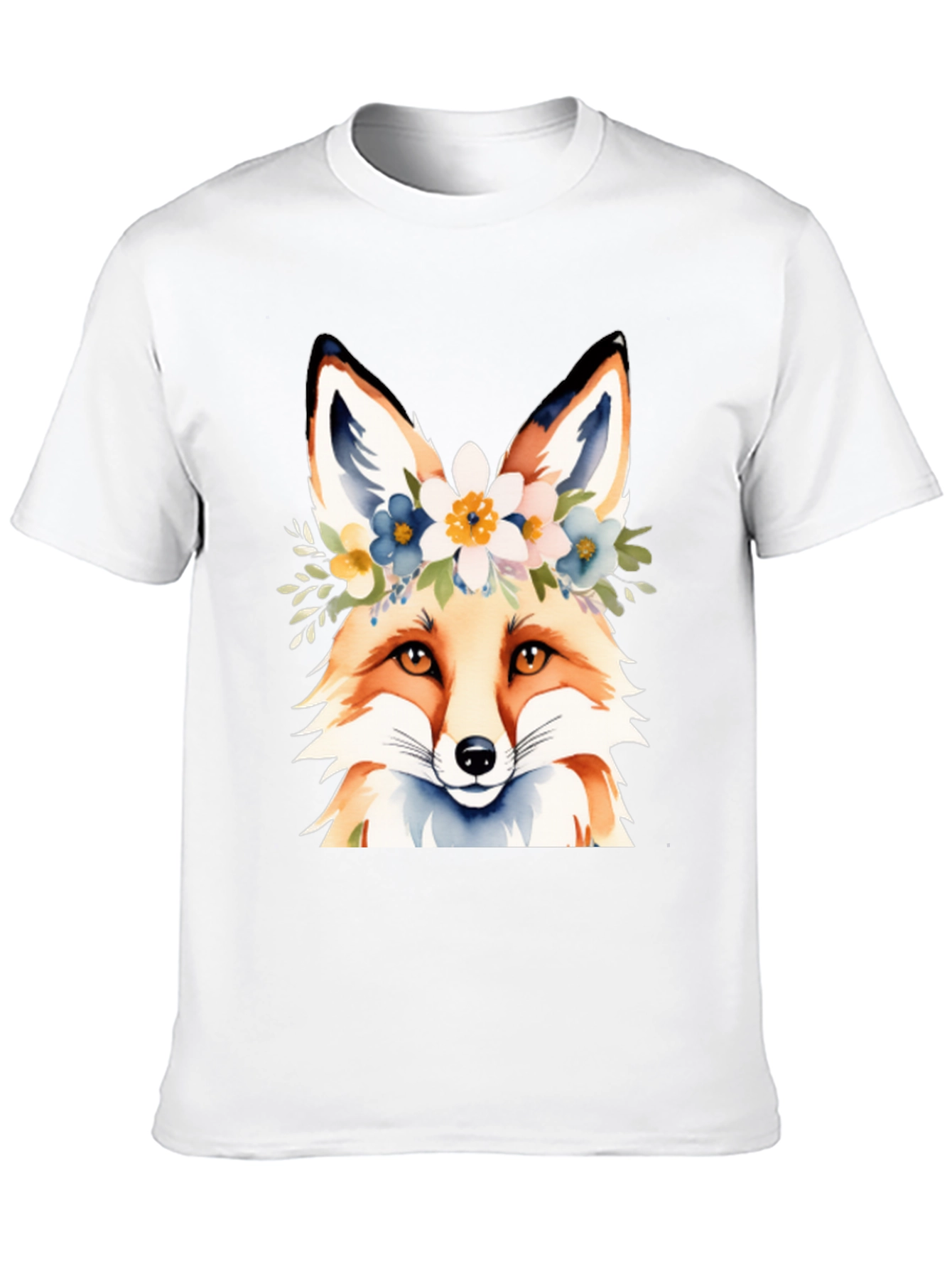 Black Floral Fox Tee - Stylish Graphic T-Shirt view 10