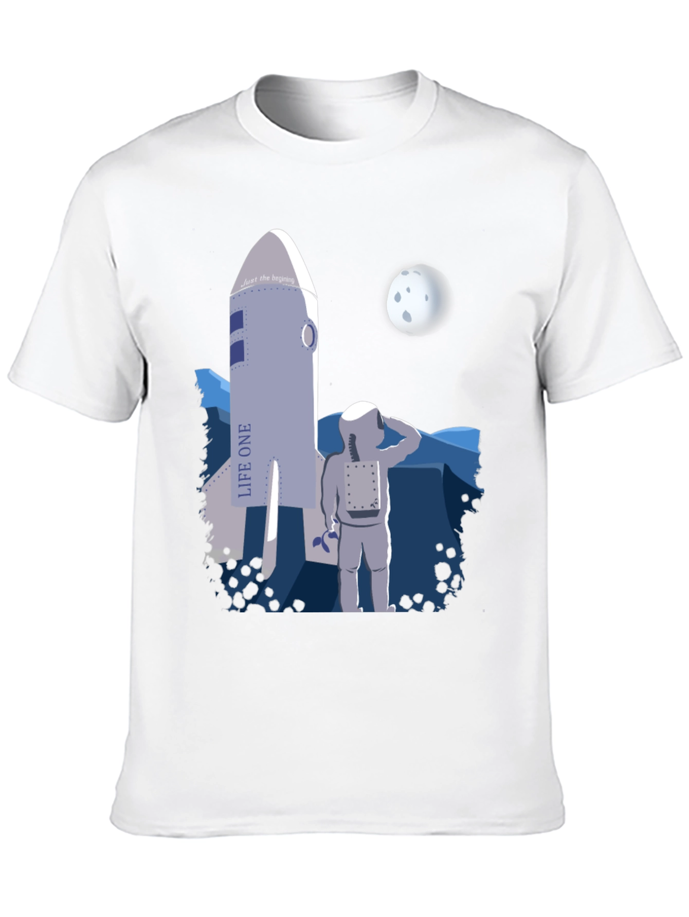 Black Astronaut & Rocket Graphic T-Shirt - Space Adventure Tee view 10