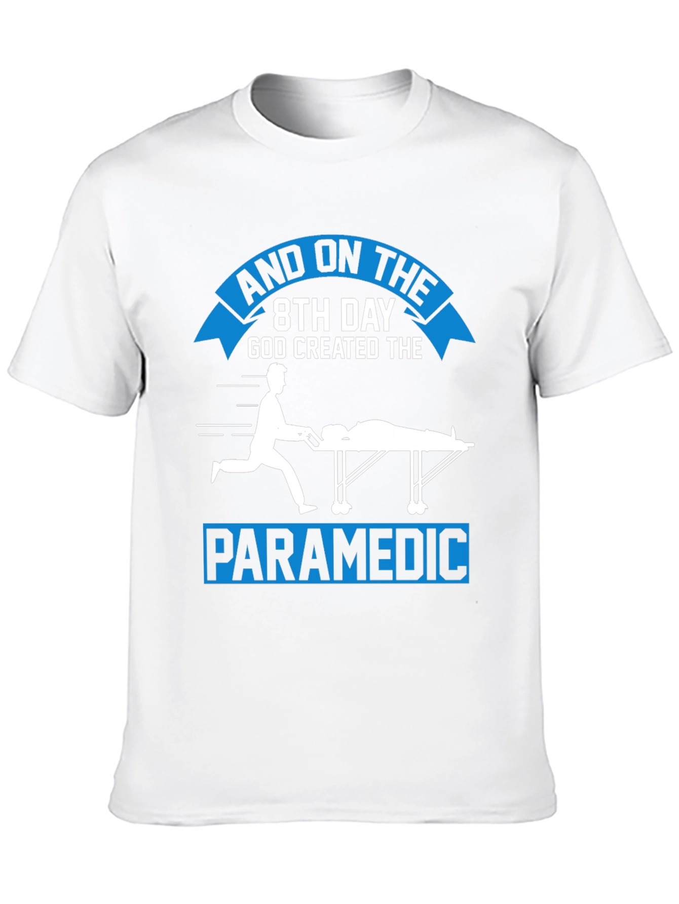Black Paramedic Graphic Tee - "8th Day God Created" Design view 10