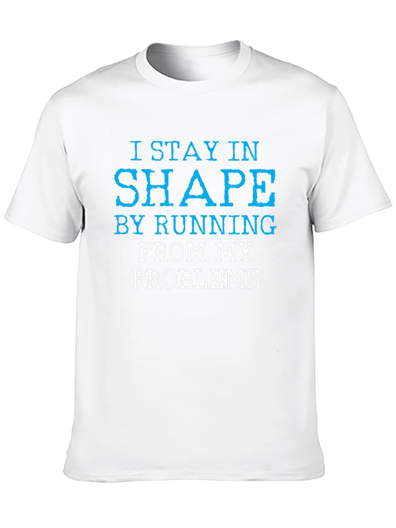 Black Funny Slogan T-Shirt: I Stay in Shape by Running view 10