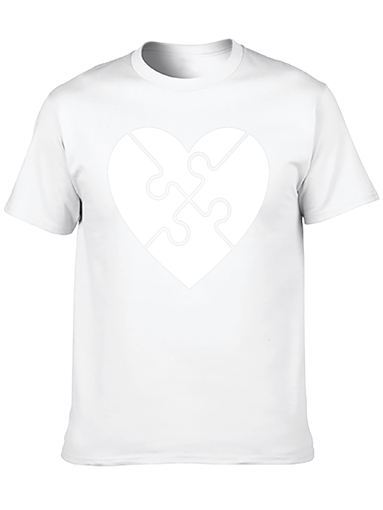 Black Heart Puzzle Piece Graphic Tee - Black Cotton view 10