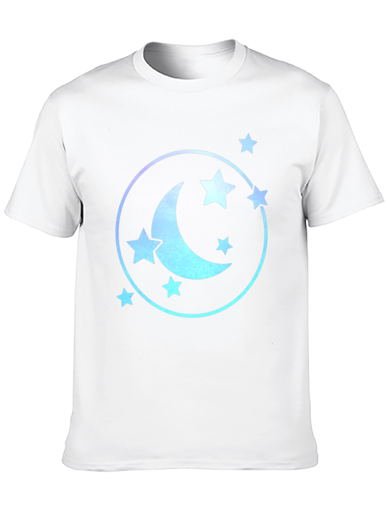 Black Celestial Moon & Stars Graphic Tee - Black Cotton Blend view 10