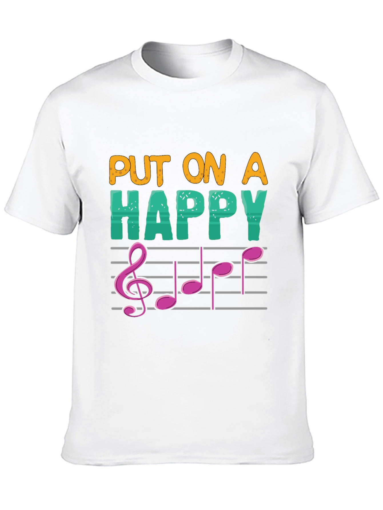Black Happy Music Note Graphic Tee view 10