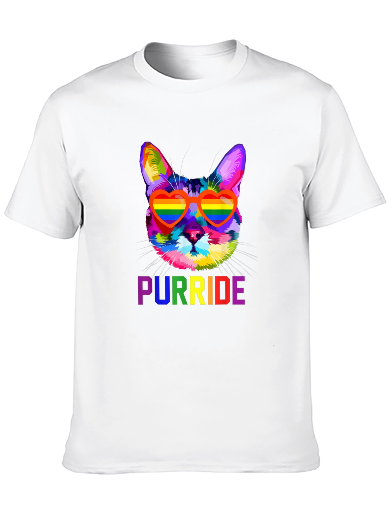 Black Rainbow Purride Cat T-Shirt view 10