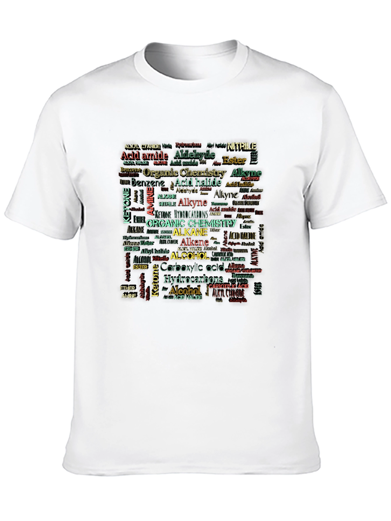 Black Organic Chemistry Word Cloud T-Shirt view 10