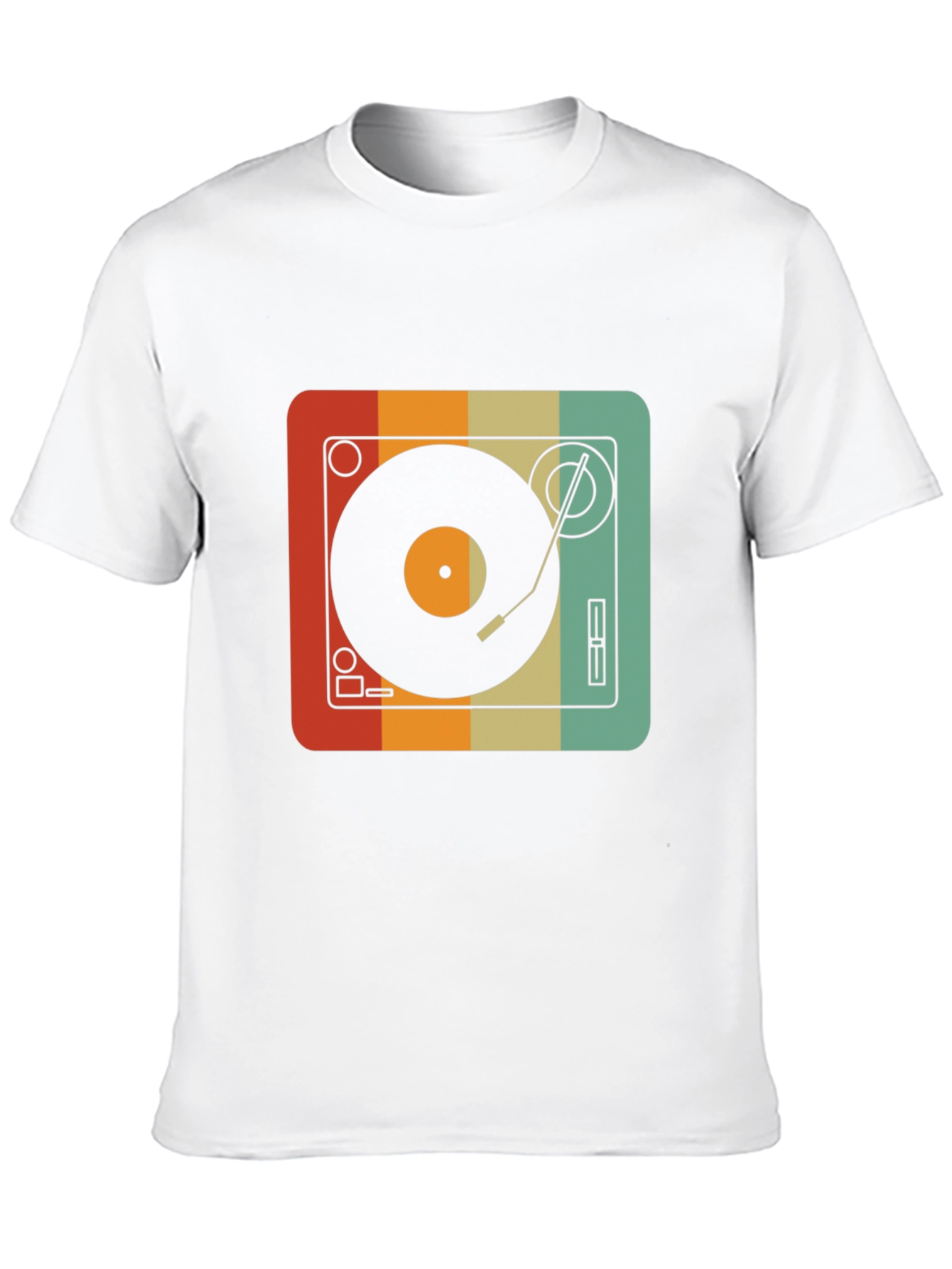 Black Retro Turntable Graphic Tee - Vintage Record Player Shirt view 10