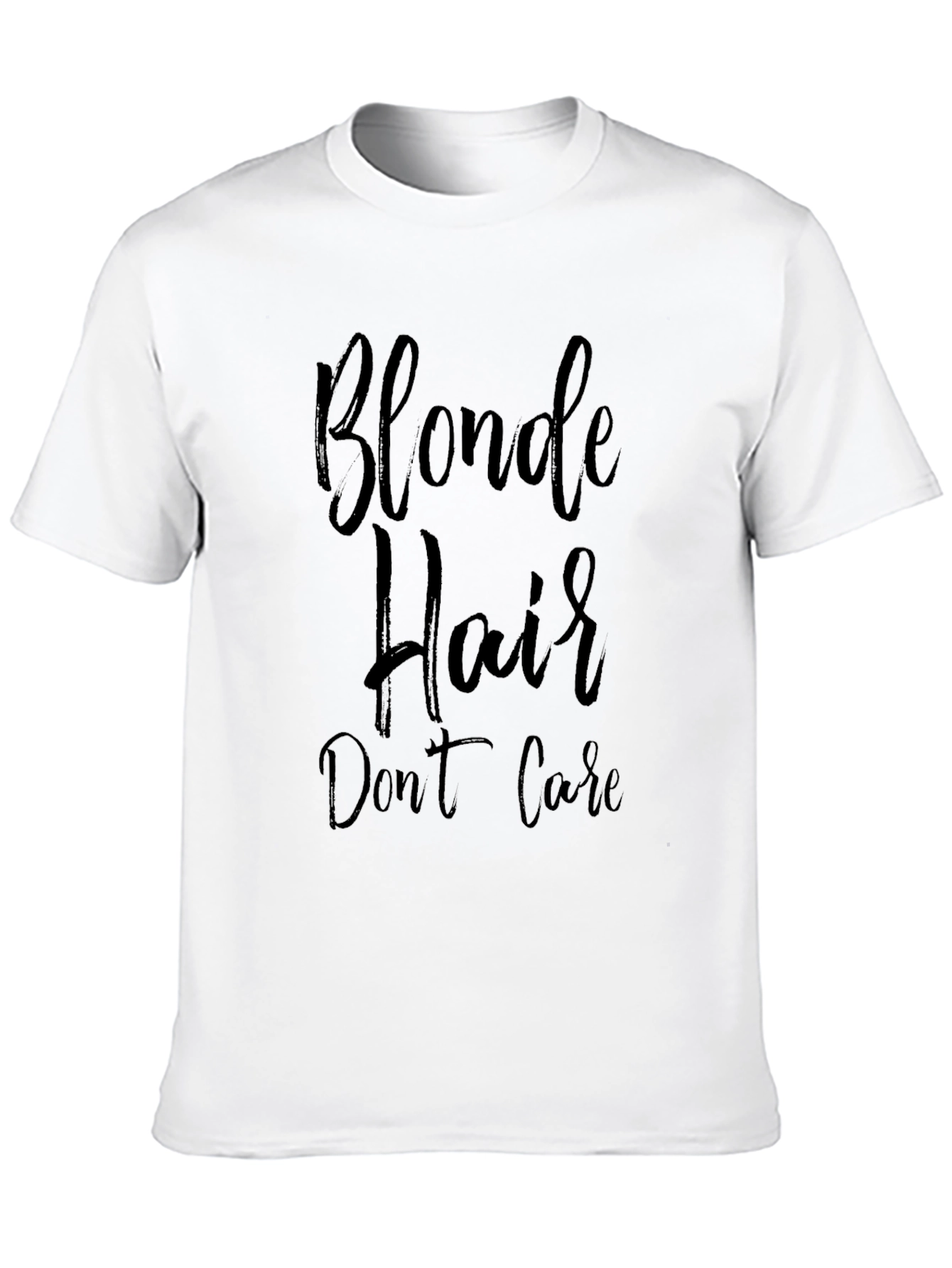 Black Blonde Hair Don't Care Black T-Shirt view 10