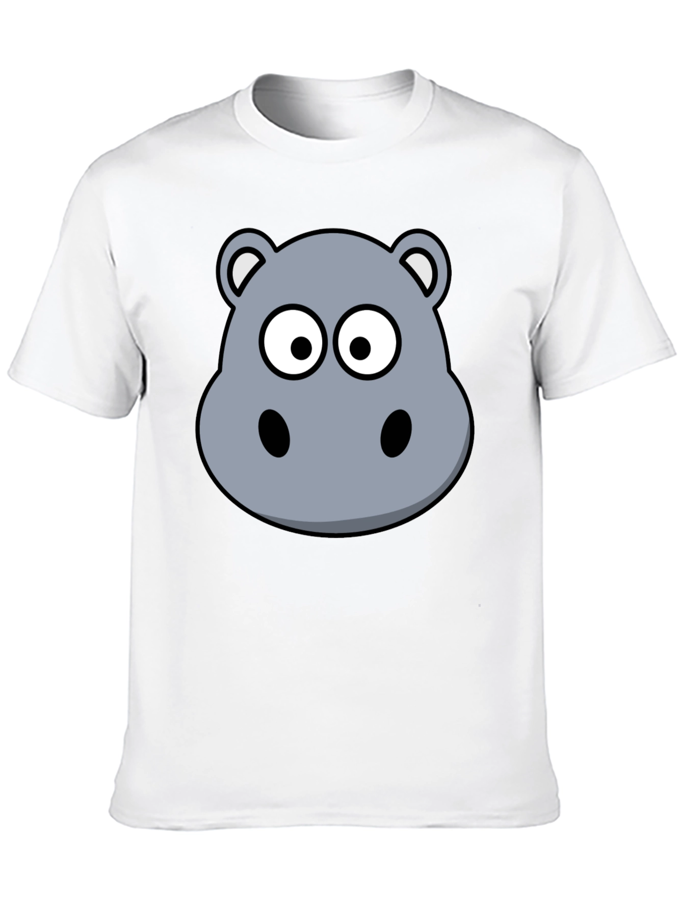 Black Hippo Cartoon Graphic Black T-Shirt view 10