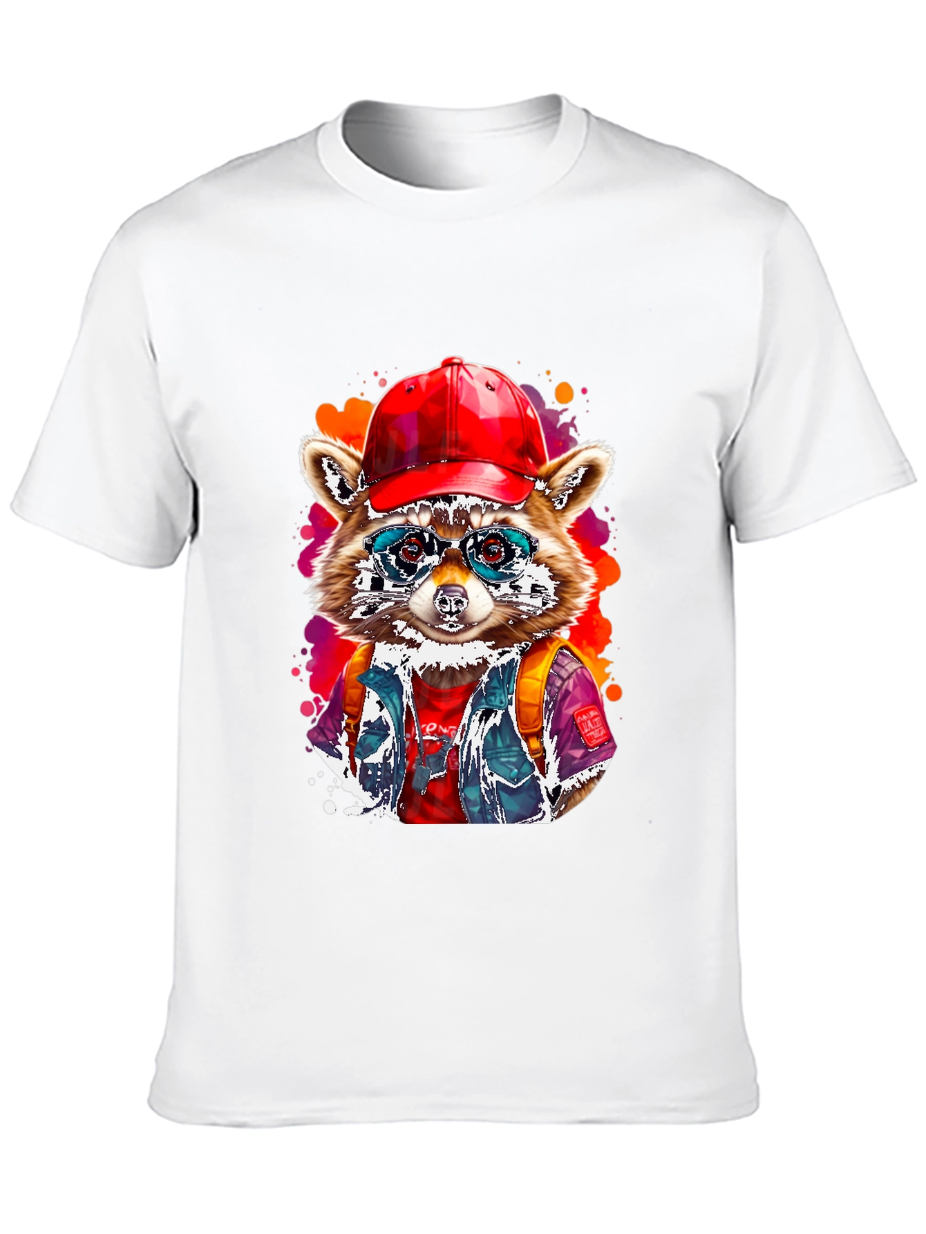 Black Cool Raccoon T-Shirt view 10