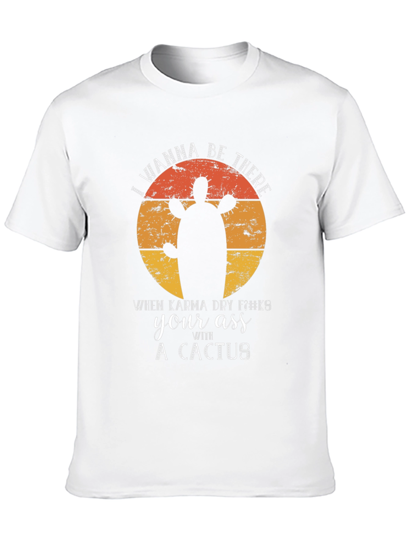 Black Karma Cactus Graphic Tee - Funny Sarcastic Novelty T-Shirt view 10