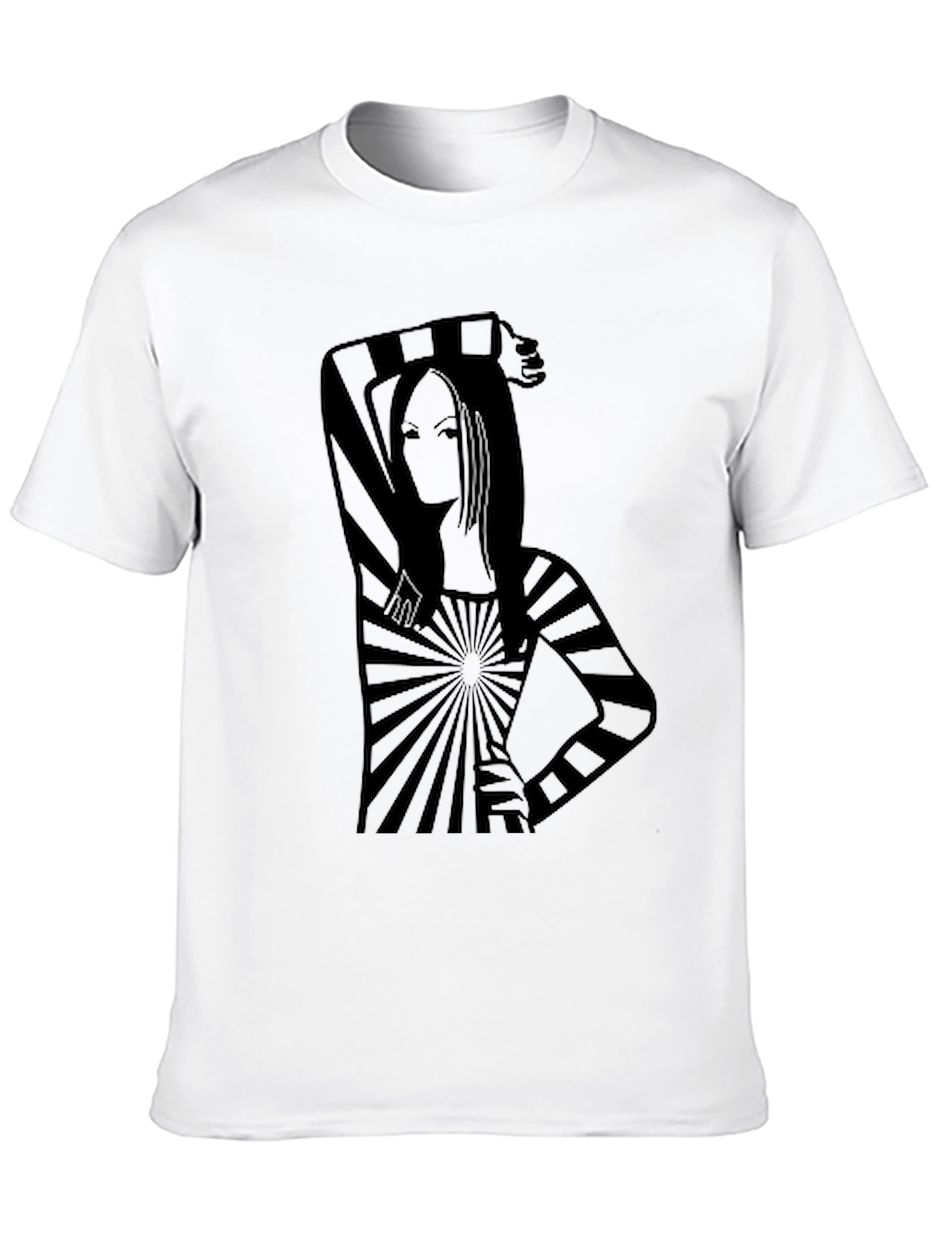 Black Stripped Design T-Shirt view 10
