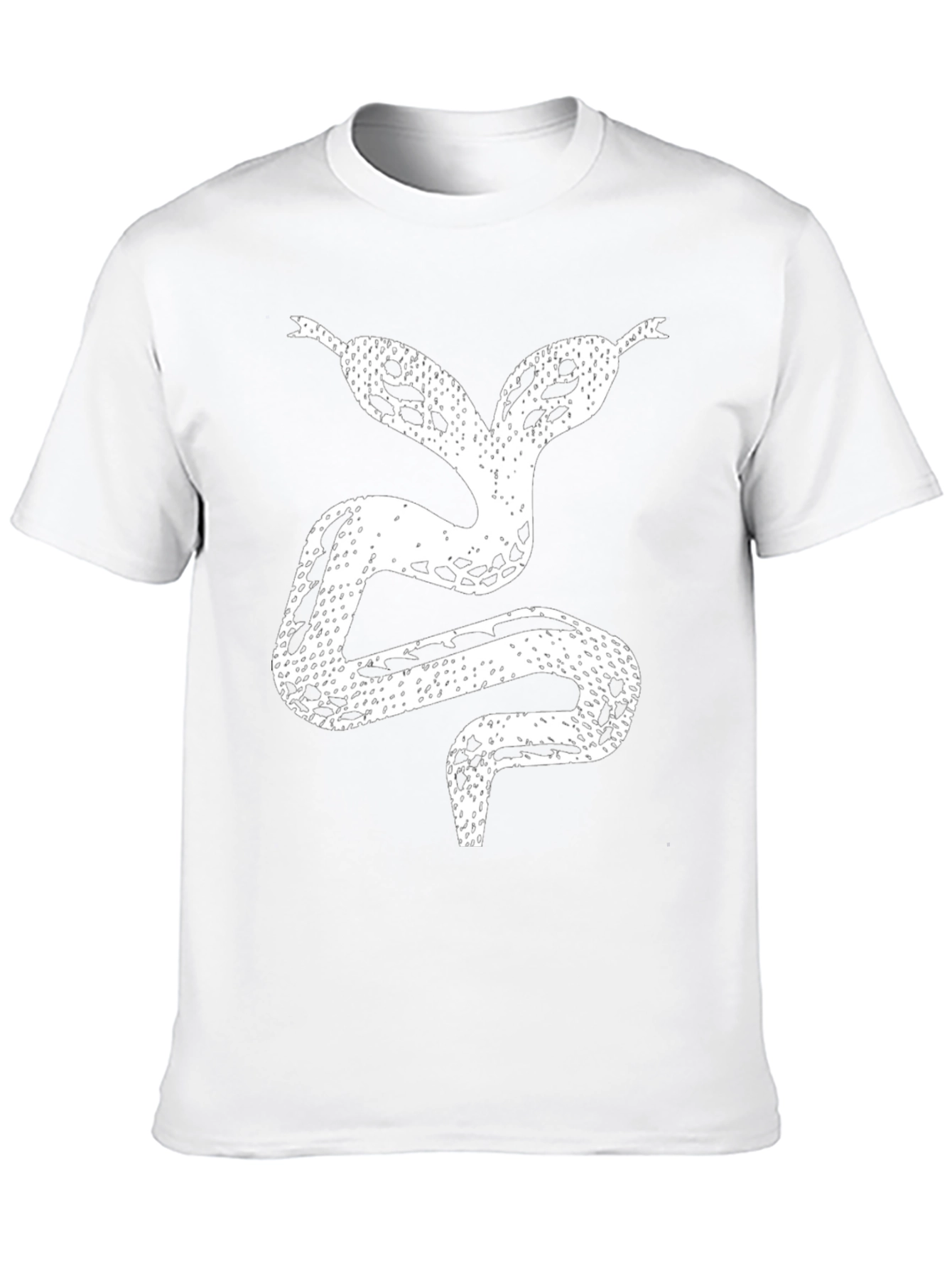 Black Two-Headed Snake Graphic Tee - Black Cotton T-Shirt view 10