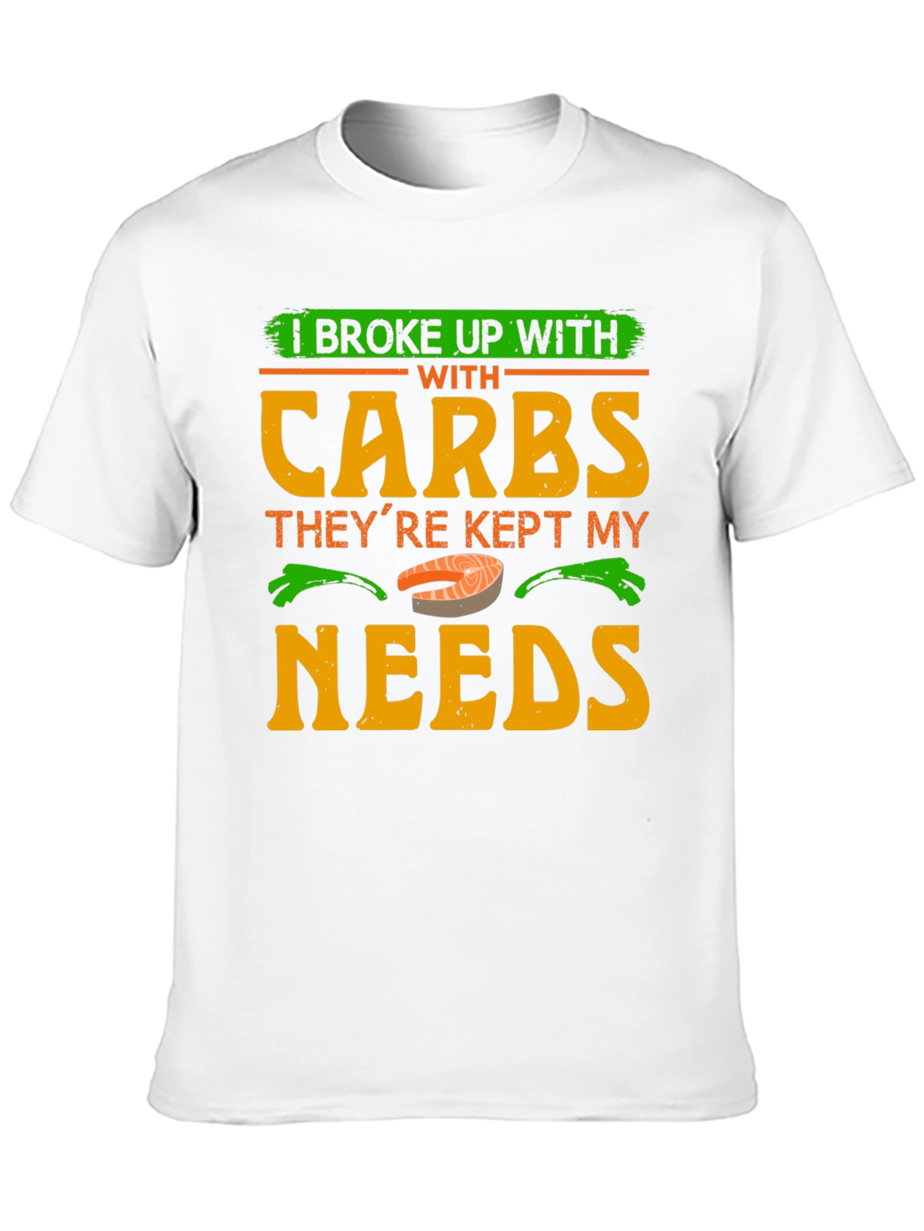 Black I Broke Up With Carbs T-Shirt Funny Keto Diet Tee view 10