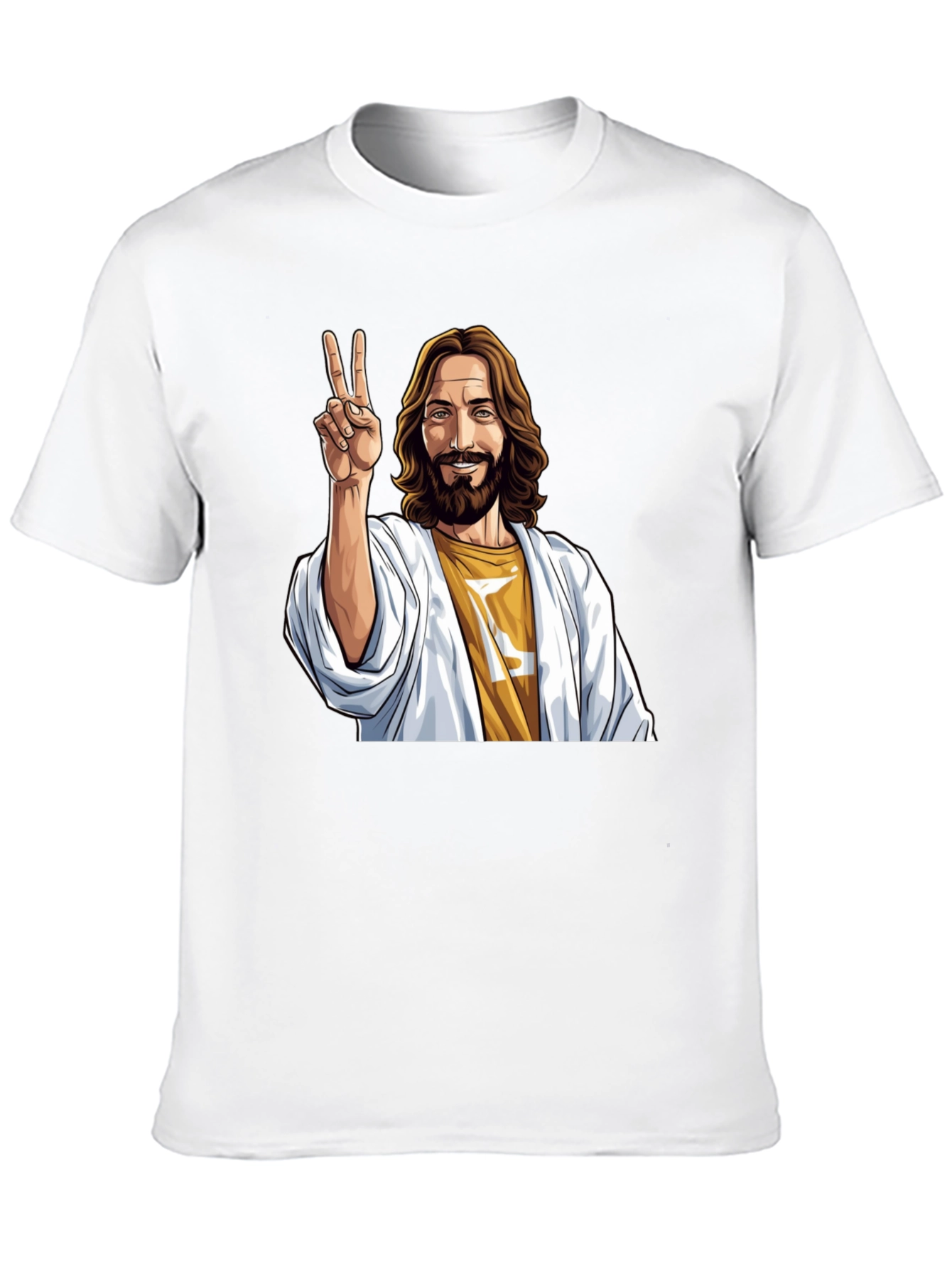 Black Peace Jesus Graphic Tee - Black Cotton Blend view 10
