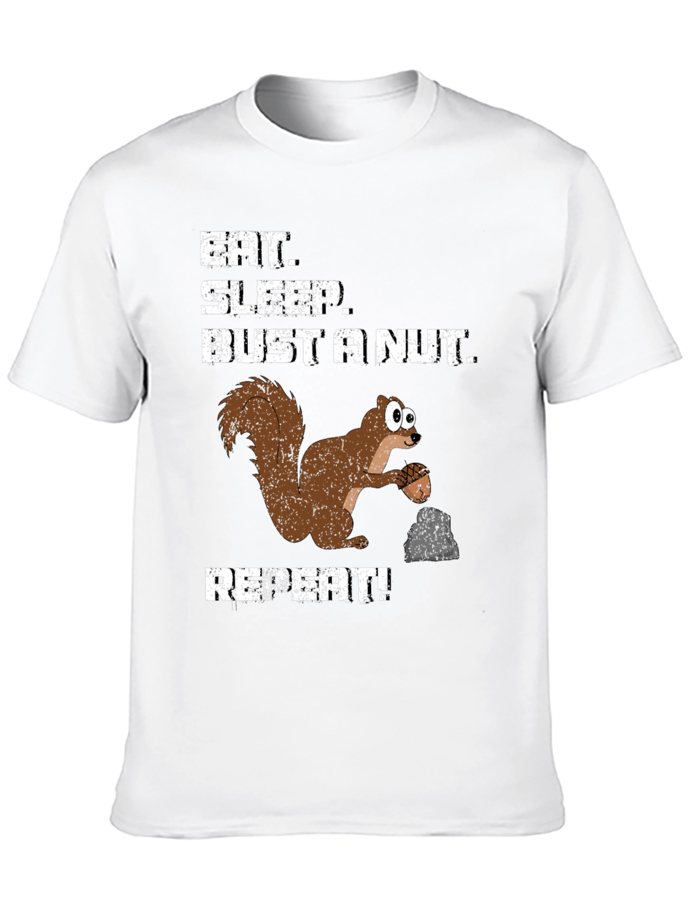 Black Eat Sleep Bust a Nut Squirrel T-Shirt Funny Humor Tee view 10