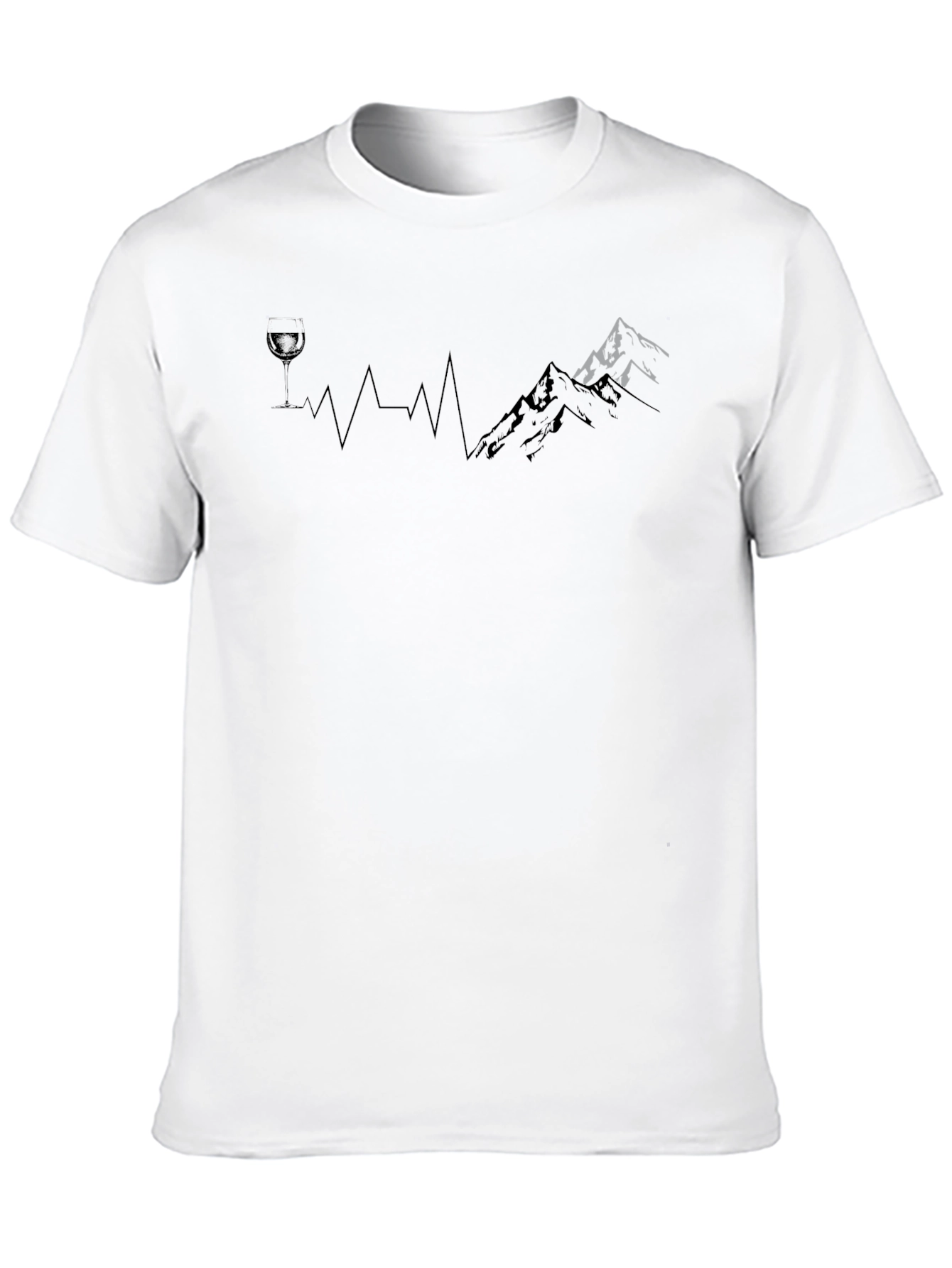 Black Wine & Mountain Heartbeat Tee - Black view 10