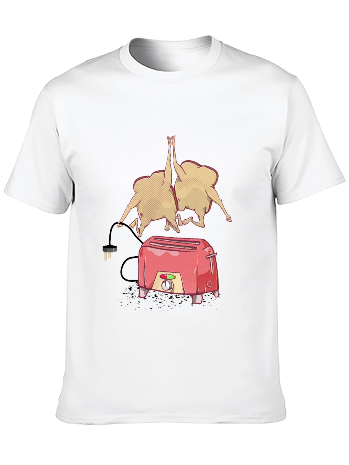 Black Funny Toaster & Toast T-Shirt - Black Cotton Tee view 10