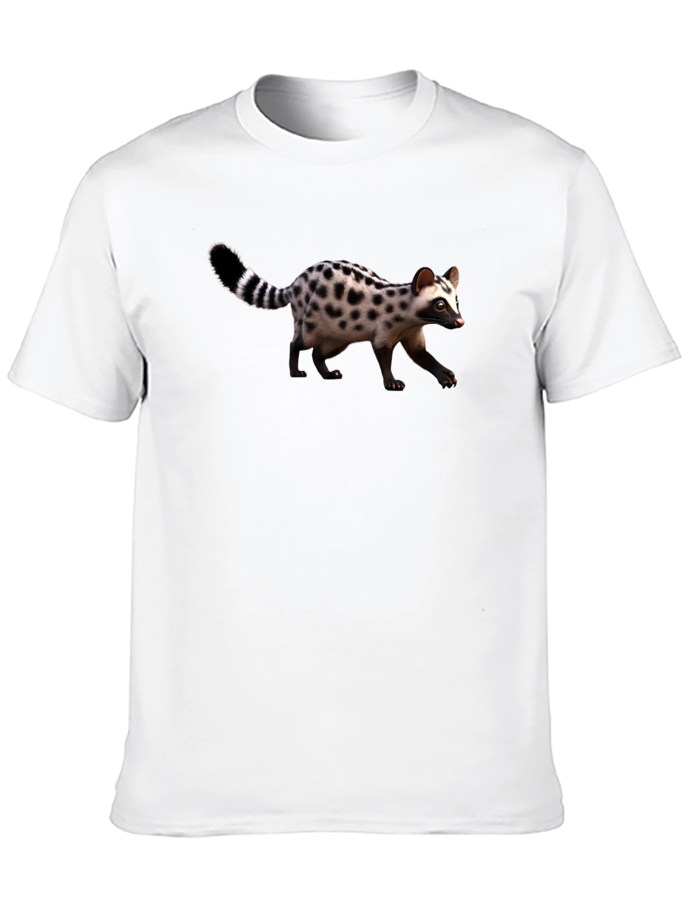 Black Black T-Shirt with Civet Print view 10