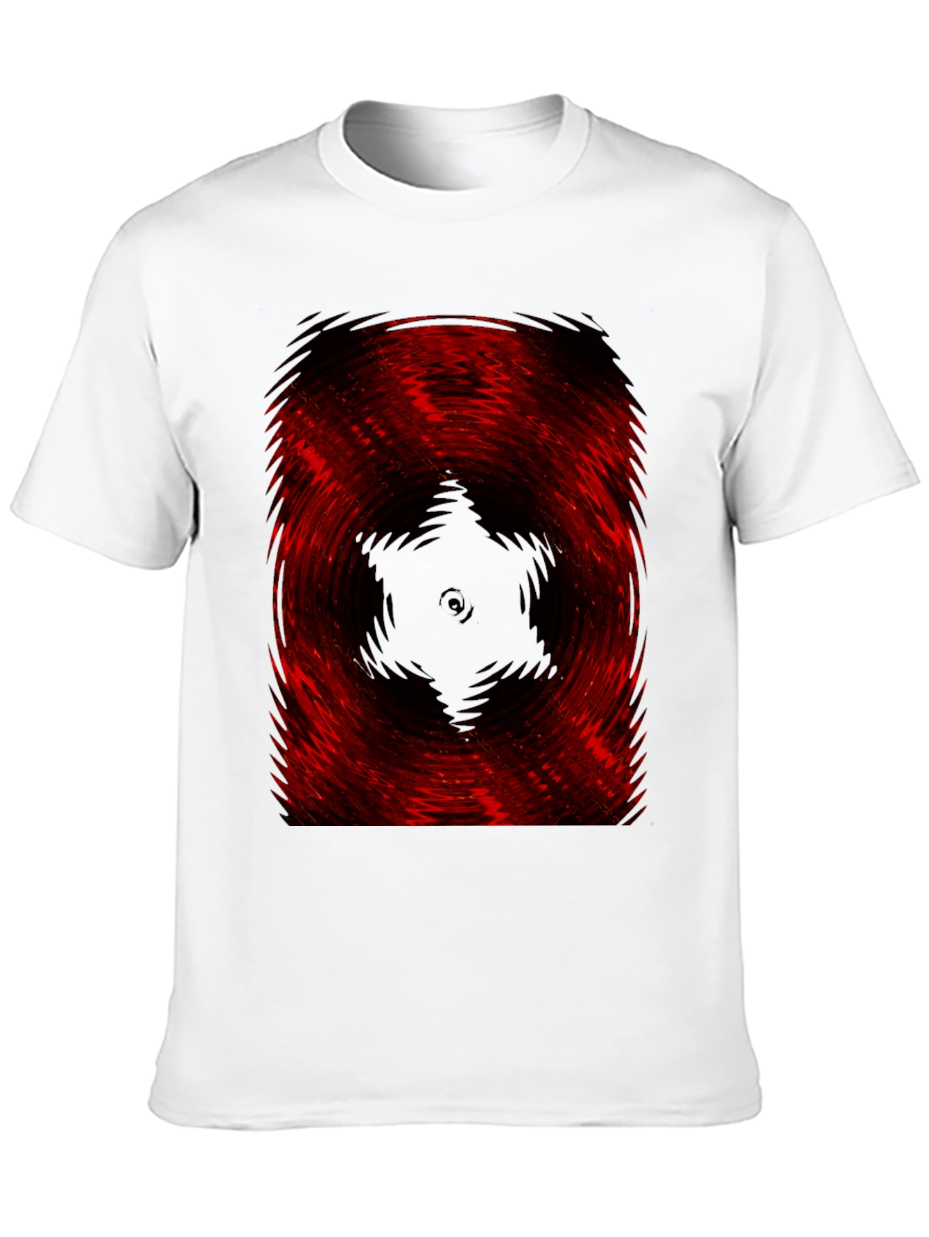 Black Abstract Red & Black Swirl Graphic Tee view 10