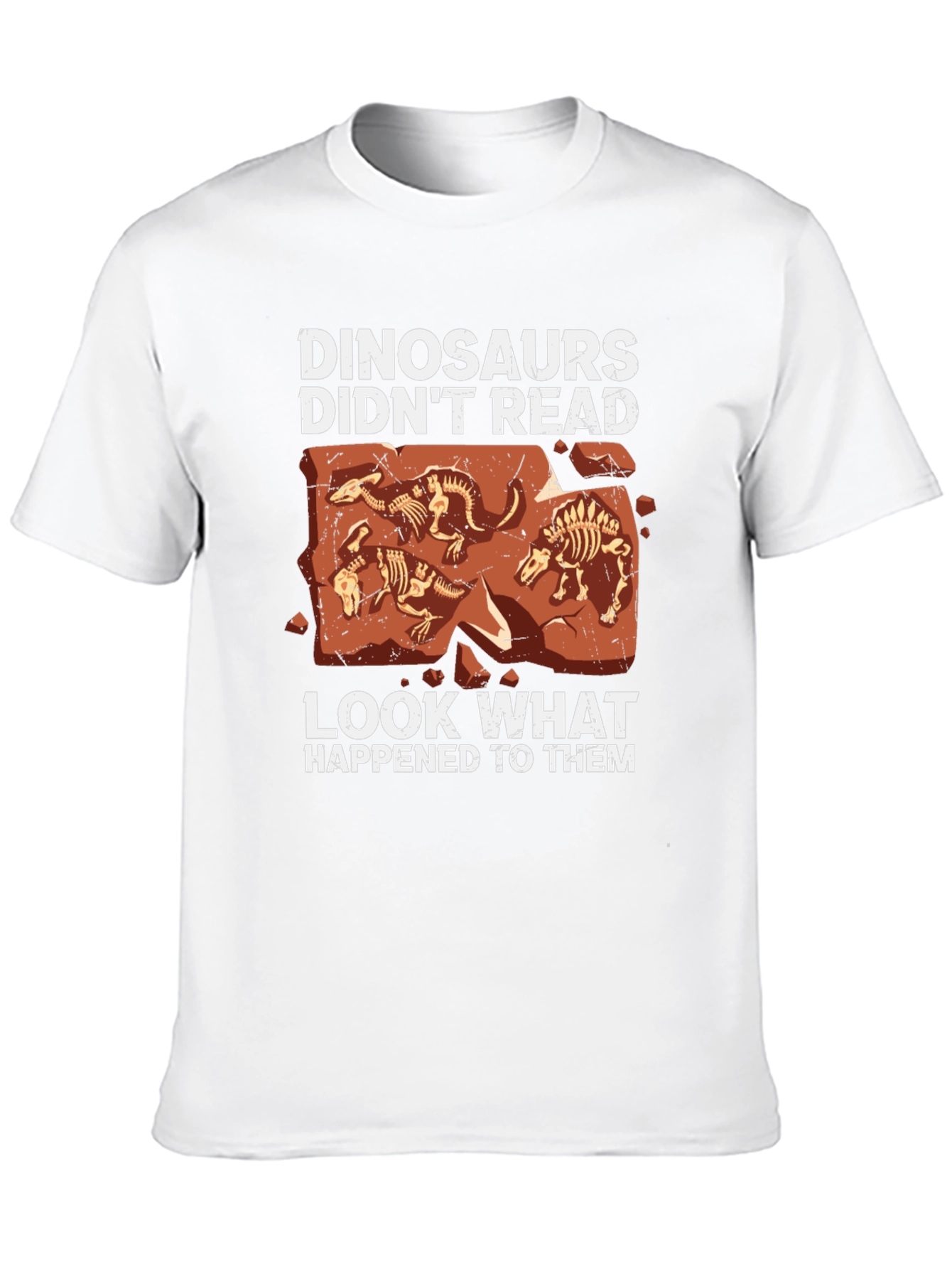 Black Dinosaurs Didn't Read T-Shirt Funny Dino Skeleton Tee view 10