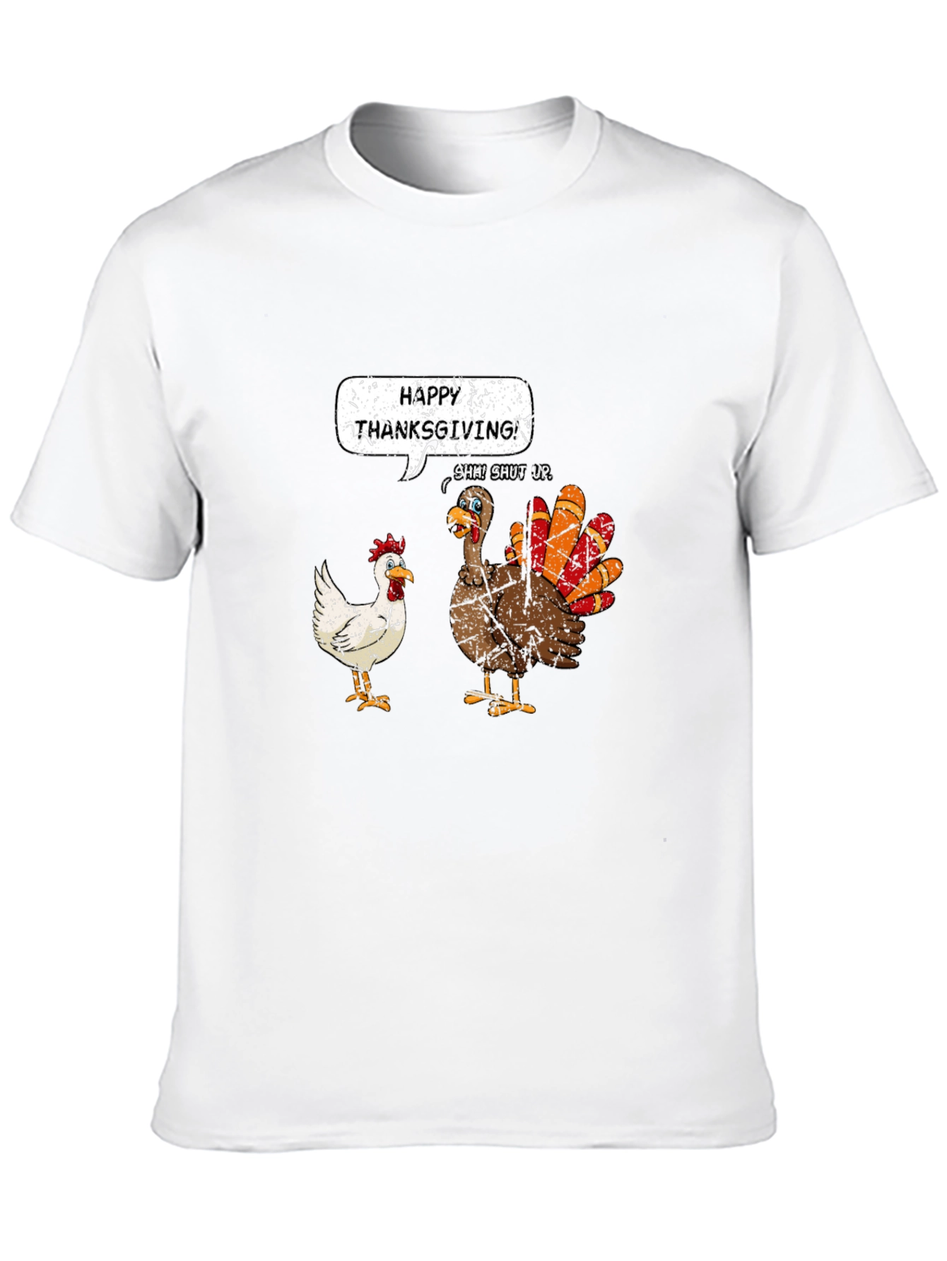 Black Happy Thanksgiving Funny Turkey T-Shirt view 10