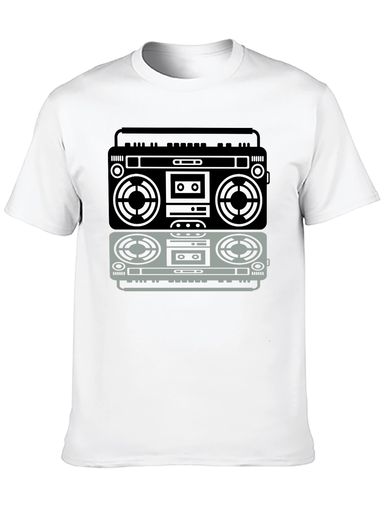 Black Retro Boombox Graphic T-Shirt - Vintage Music Lover Tee view 10