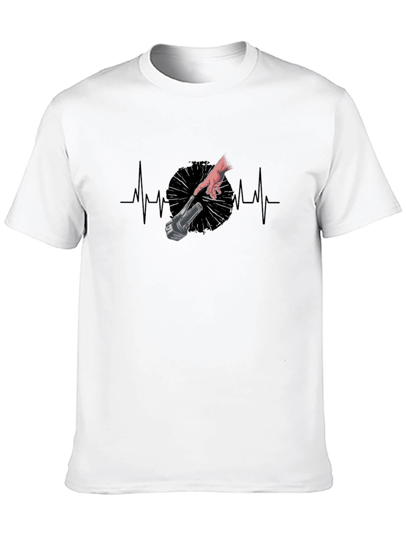 Black Motorcycle Heartbeat T-Shirt view 10