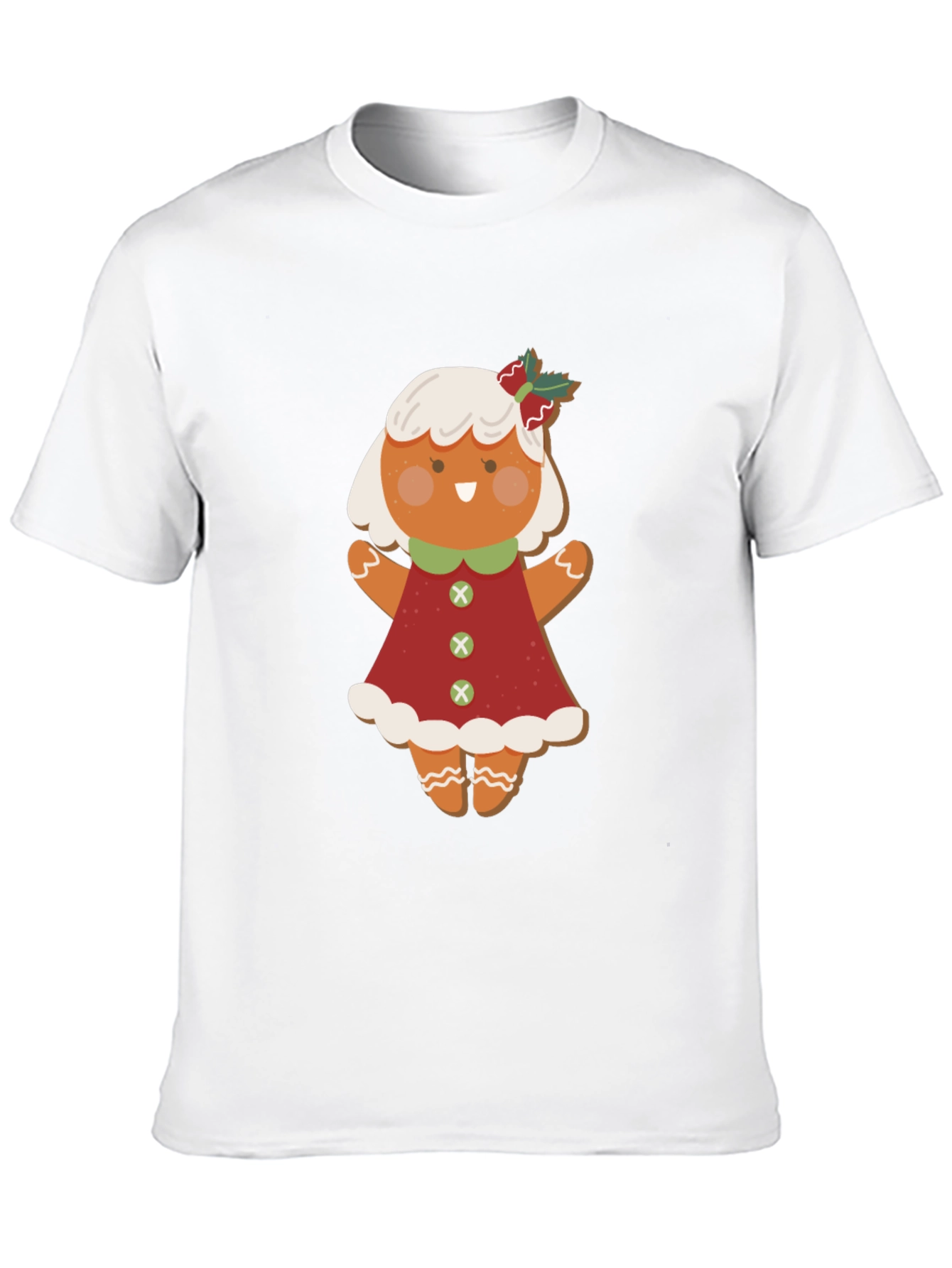 Black Gingerbread Girl T-Shirt: Festive Holiday Style view 10