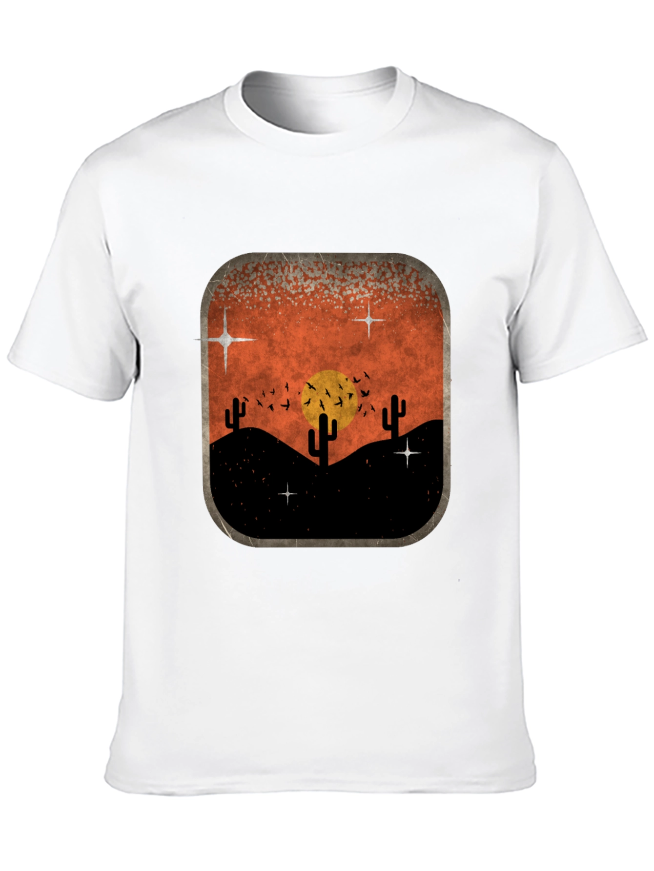 Black Retro Desert Sunset Graphic Tee - Classic Black view 10
