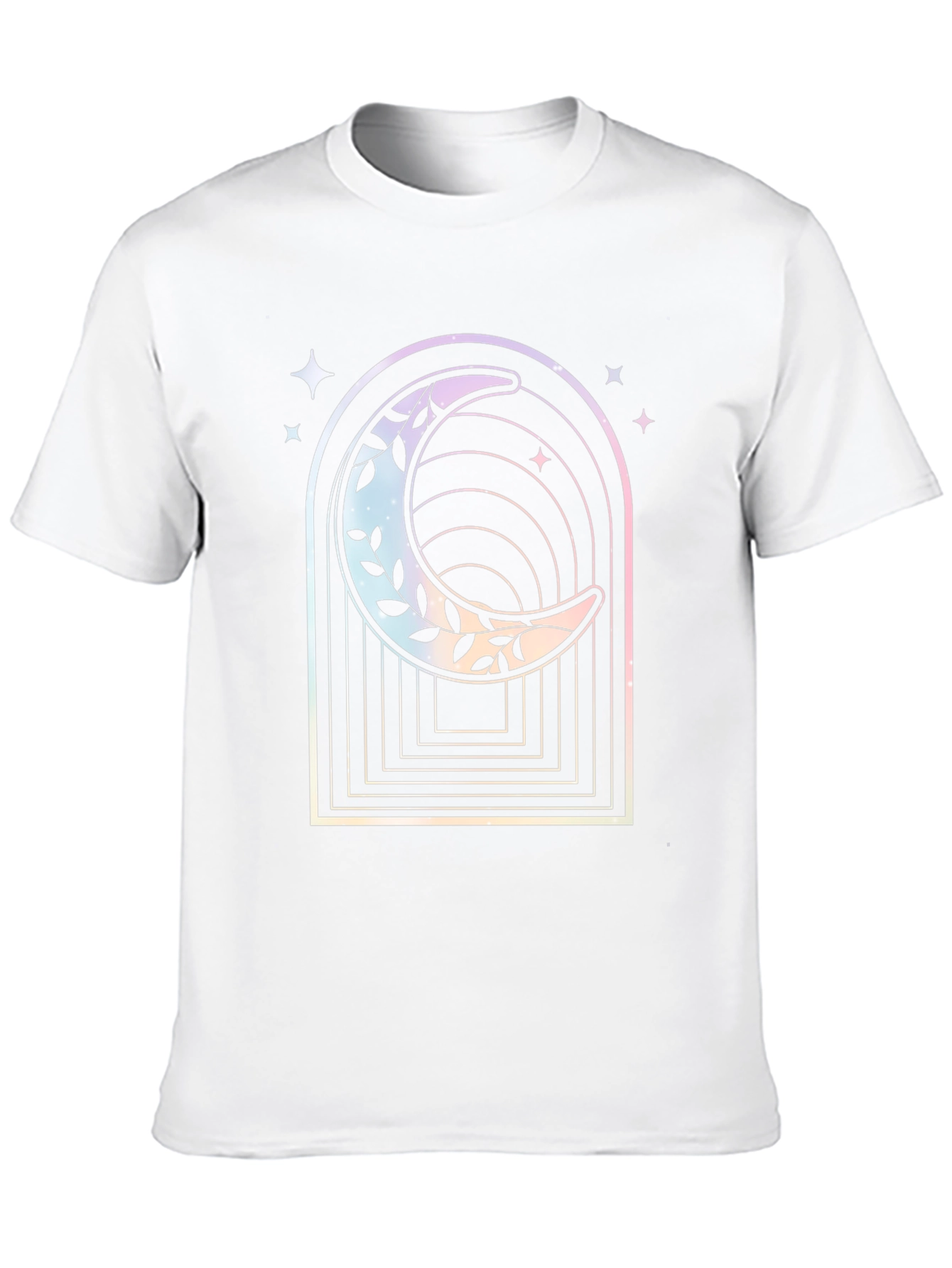 Black Celestial Crescent Moon Graphic Tee - Black view 10