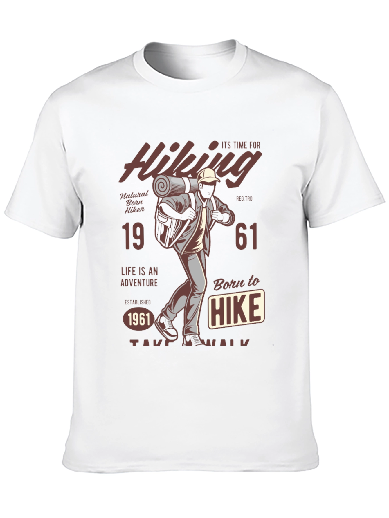 Black Hiking Adventure Tee - Born to Hike Graphic T-Shirt view 10