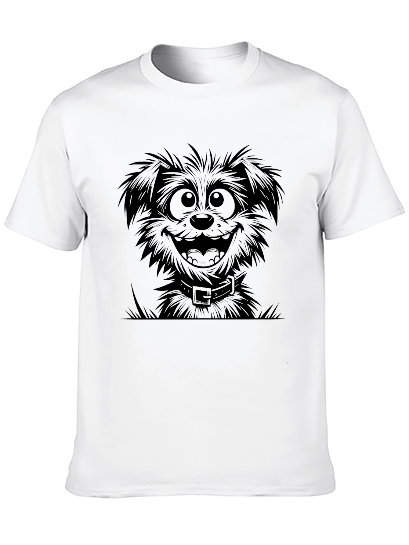 Black Cartoon Dog Black T-Shirt view 10