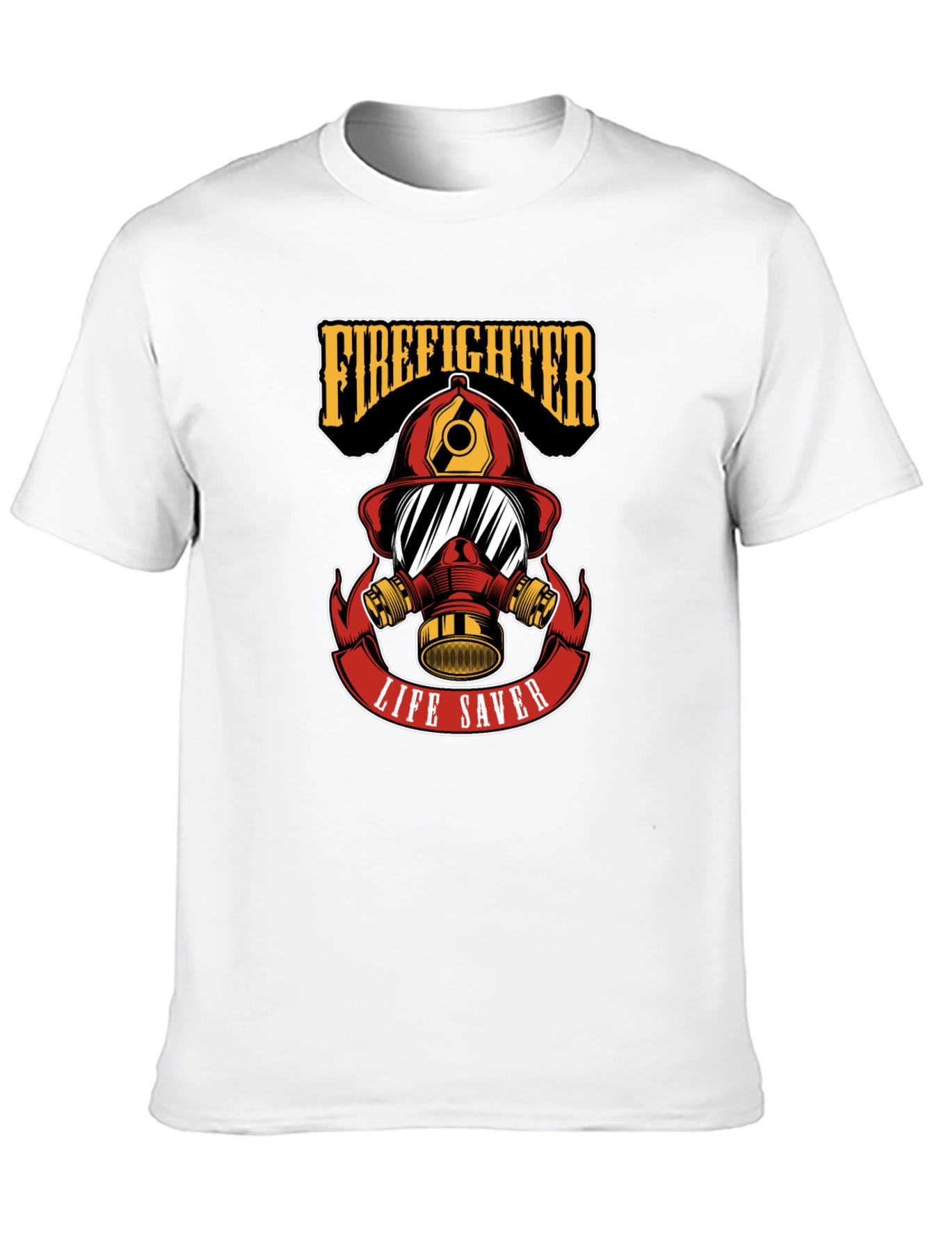Black Firefighter Life Saver Graphic T-Shirt - Black view 10