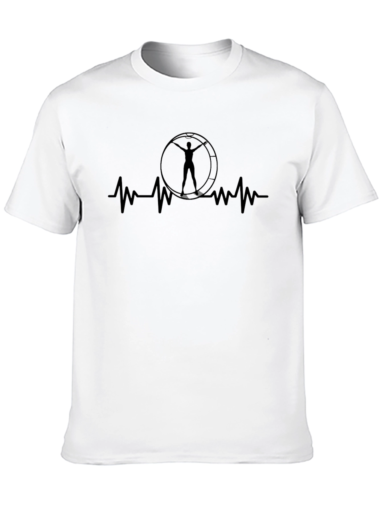 Black Heartbeat Hamster Wheel Tee - Unisex view 10