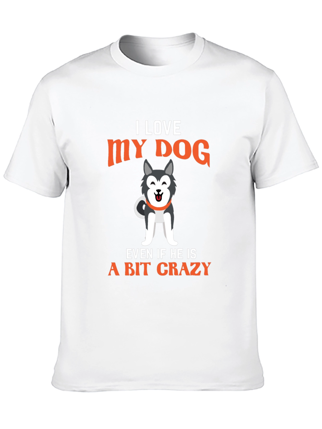 Black I Love My Dog Men's Graphic T-Shirt - Crazy Dog Lover Tee view 10