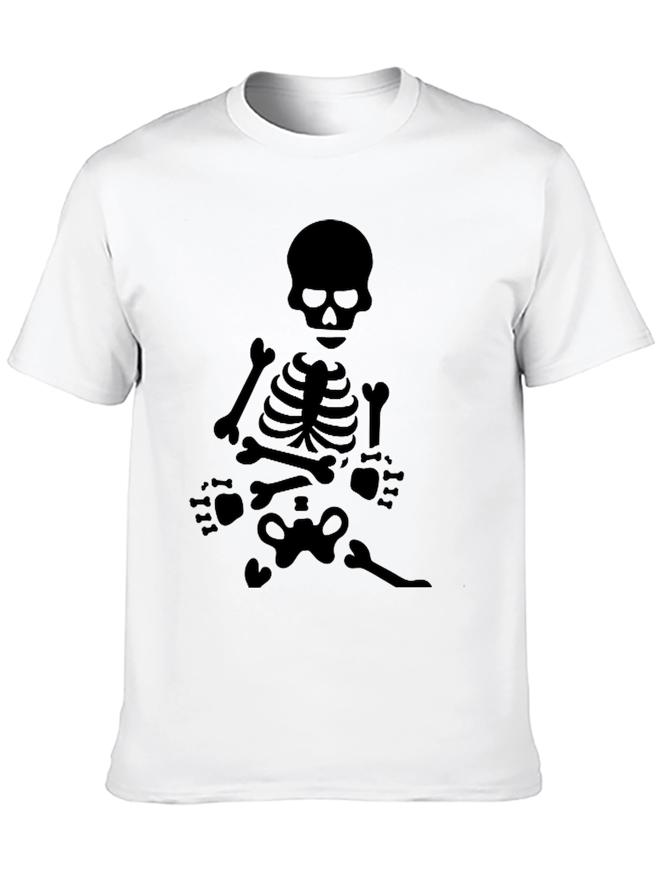 Black Skeleton Graphic Tee - Black Crew Neck view 10