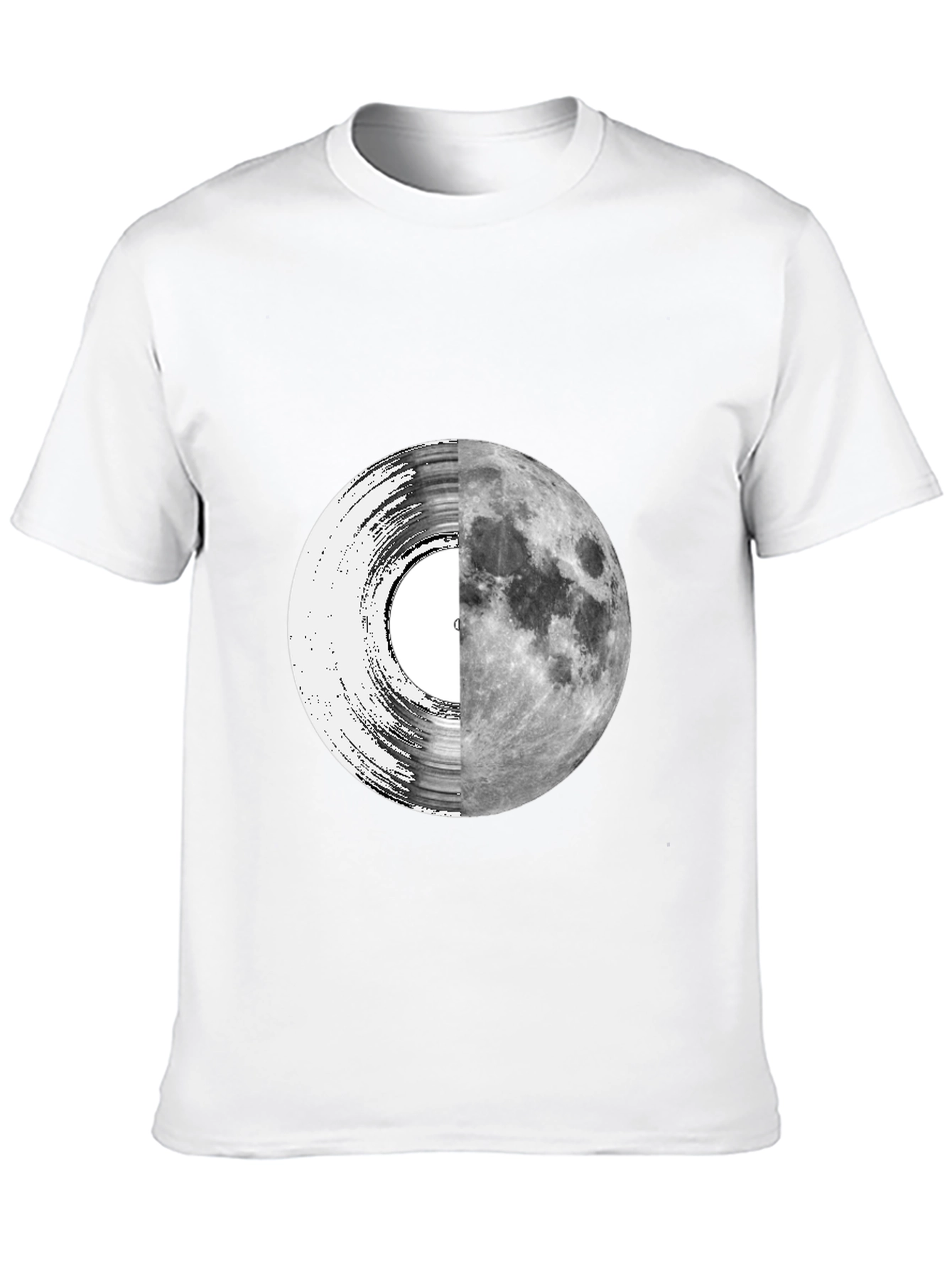 Black Vinyl Moon Graphic Tee - Unique Music Lover Shirt view 10