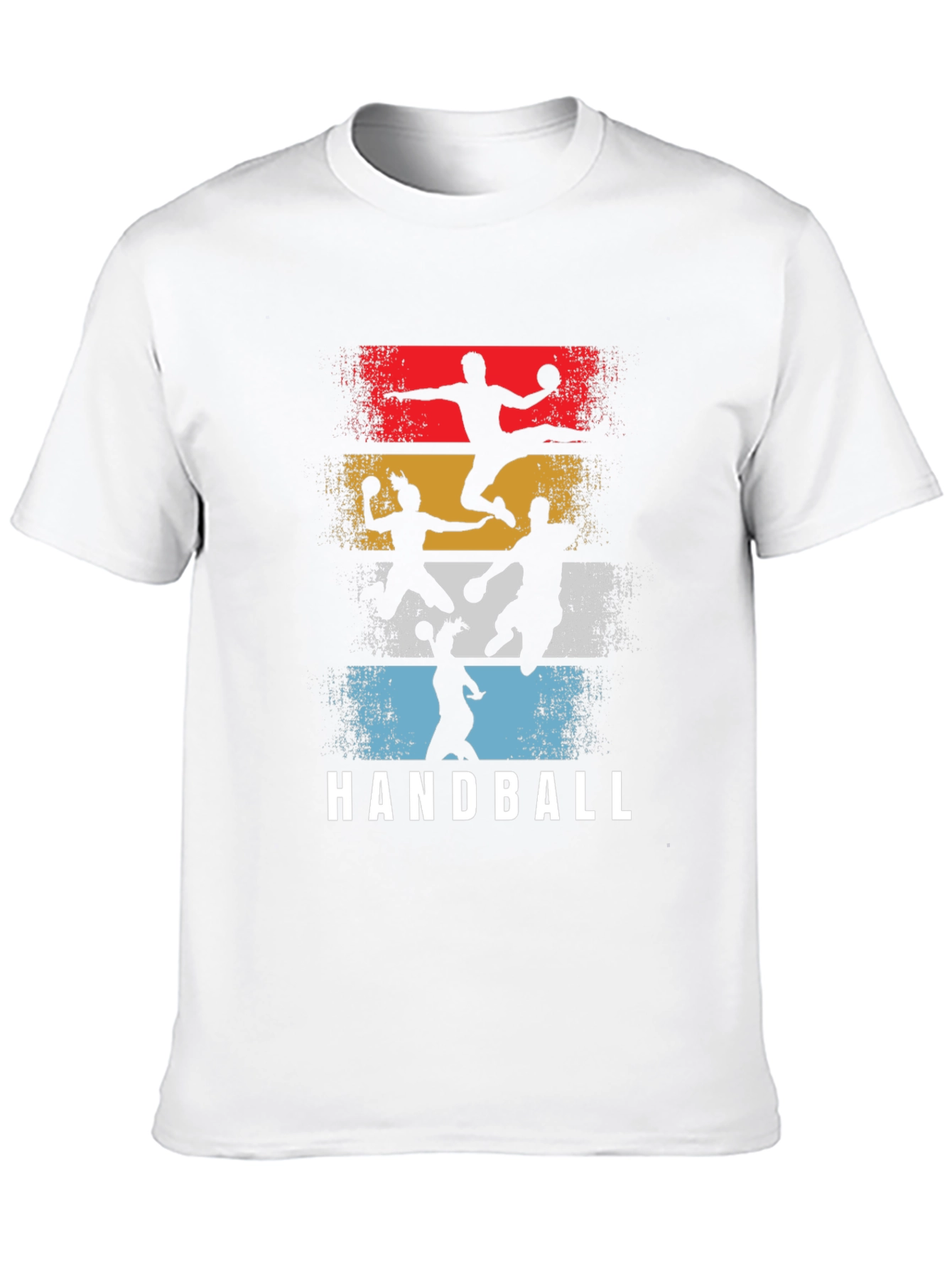 Black Handball Retro Graphic T-Shirt - Player Silhouette Design view 10