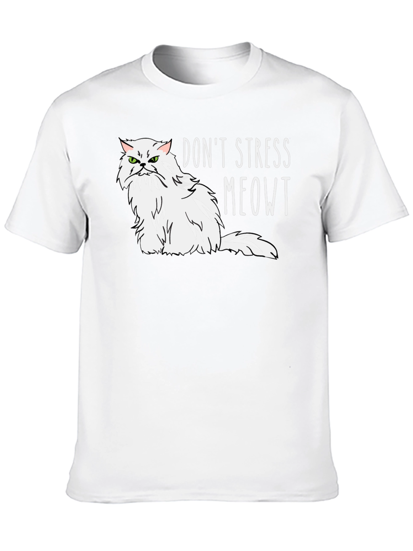 Black Don't Stress Meowt Cat Graphic T-Shirt view 10
