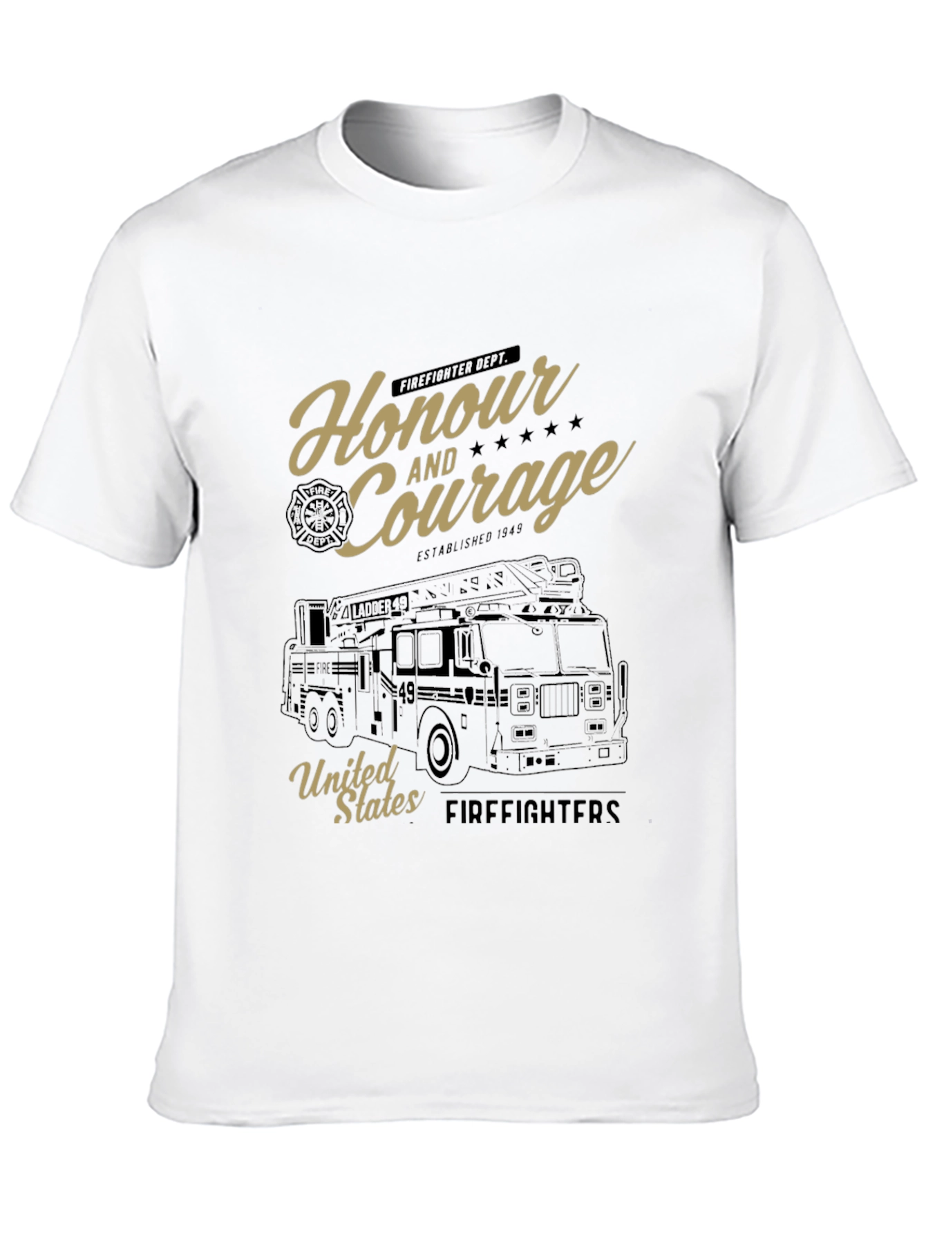 Black Honour and Courage Firefighter T-Shirt view 10