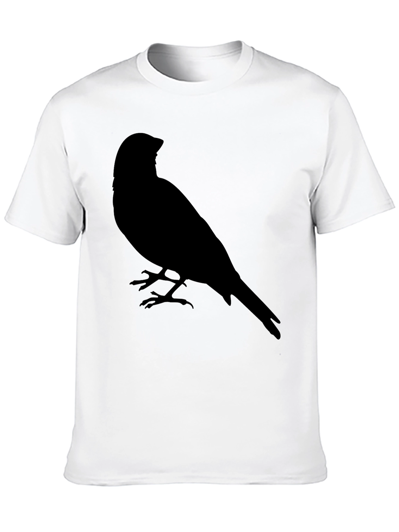 Black Men's Black T-Shirt with Bird Silhouette Graphic view 10