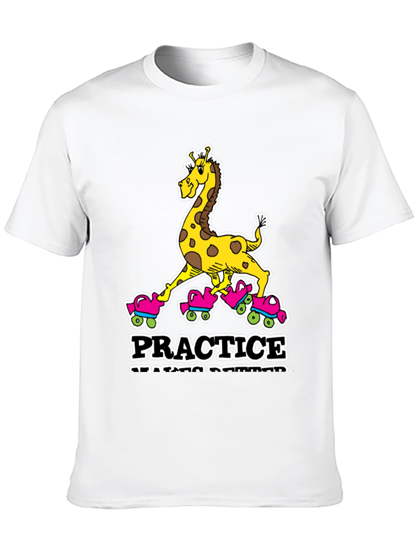 Black Giraffe Roller Skating T-Shirt - Practice Makes Progress view 10