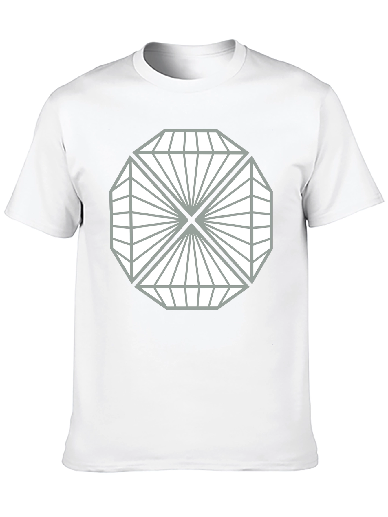 Black Geometric Diamond Design Black T-Shirt view 10