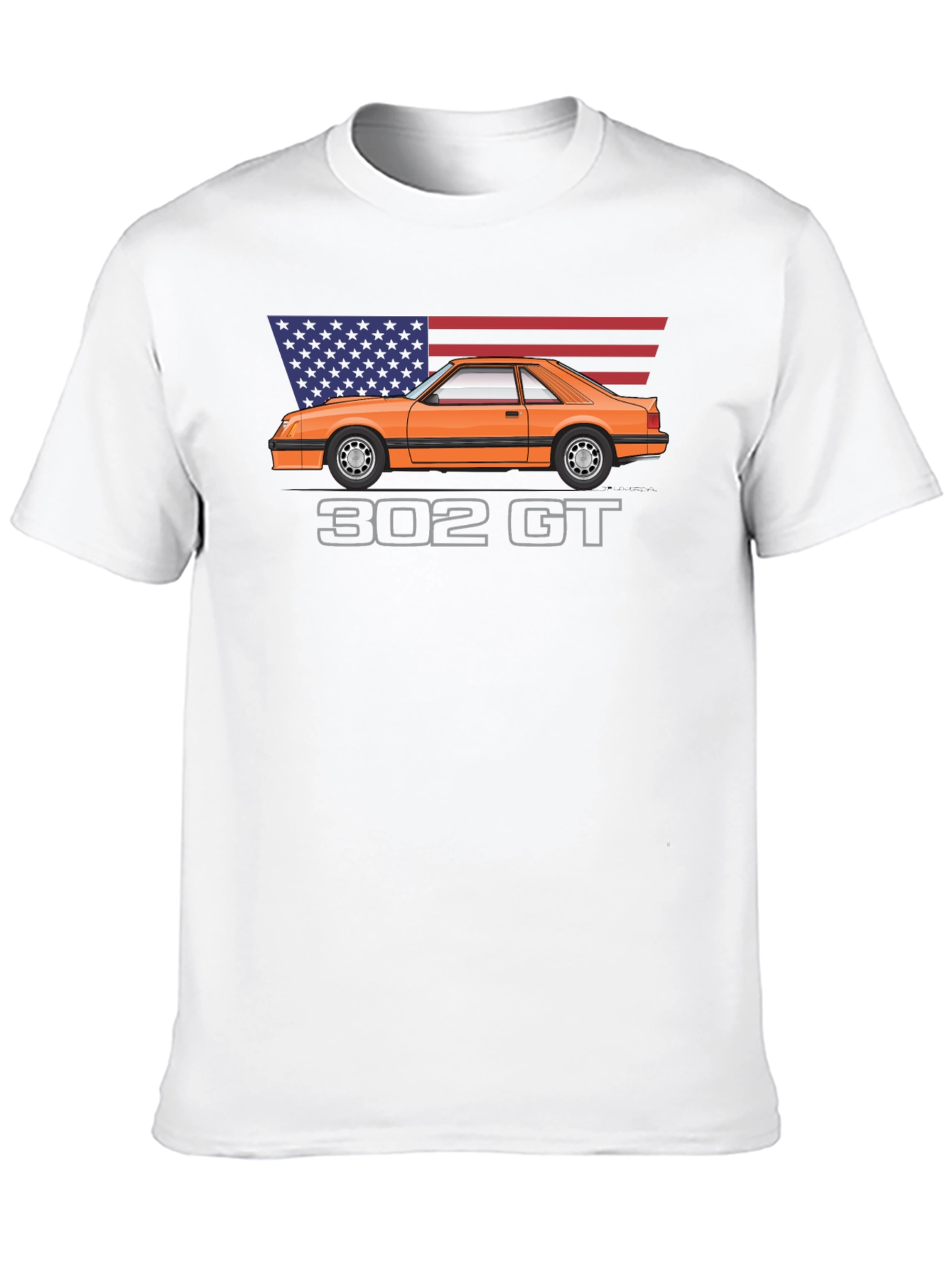 Black 302 GT American Flag Graphic Tee view 10