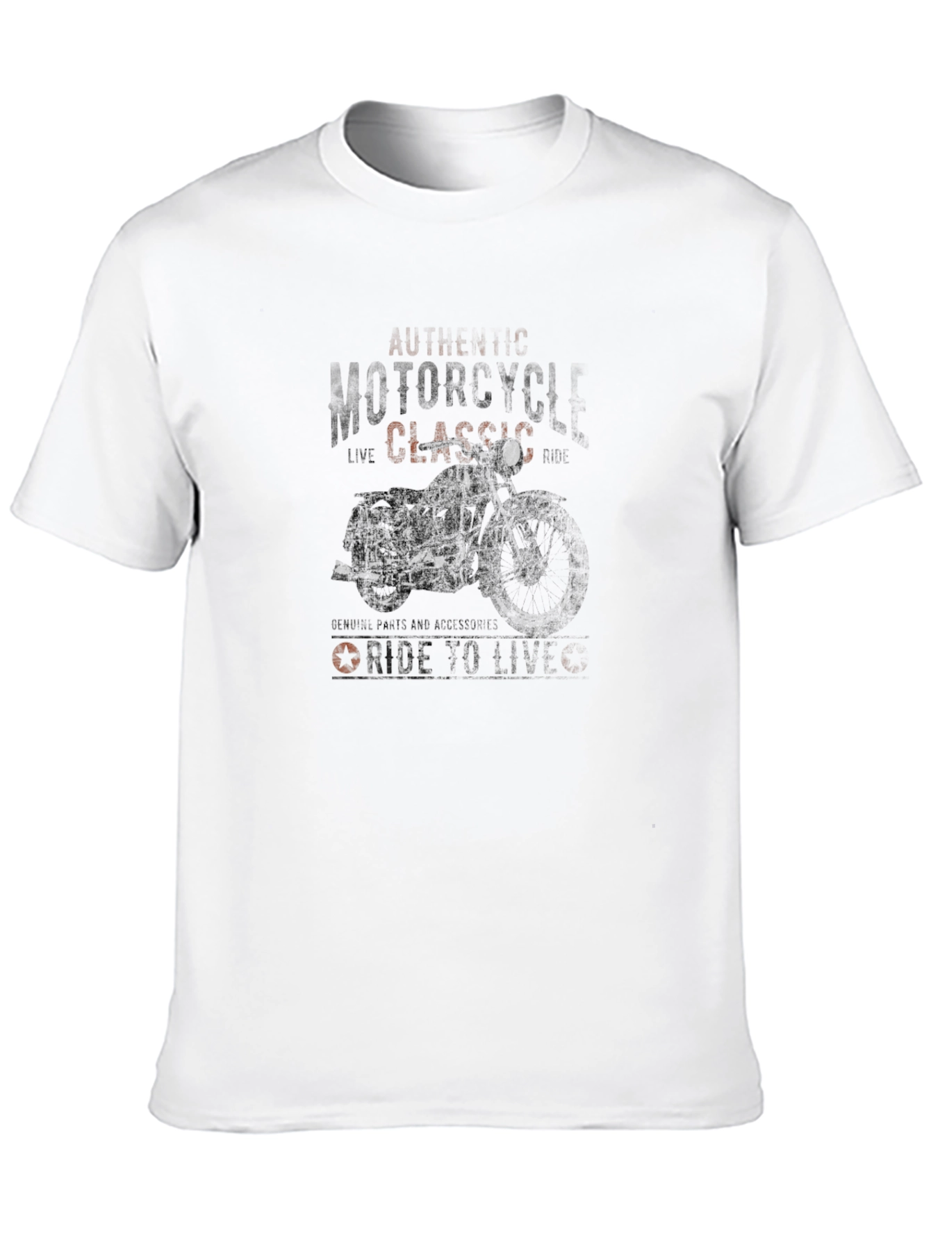 Black Classic Motorcycle Graphic Tee - Ride to Live view 10