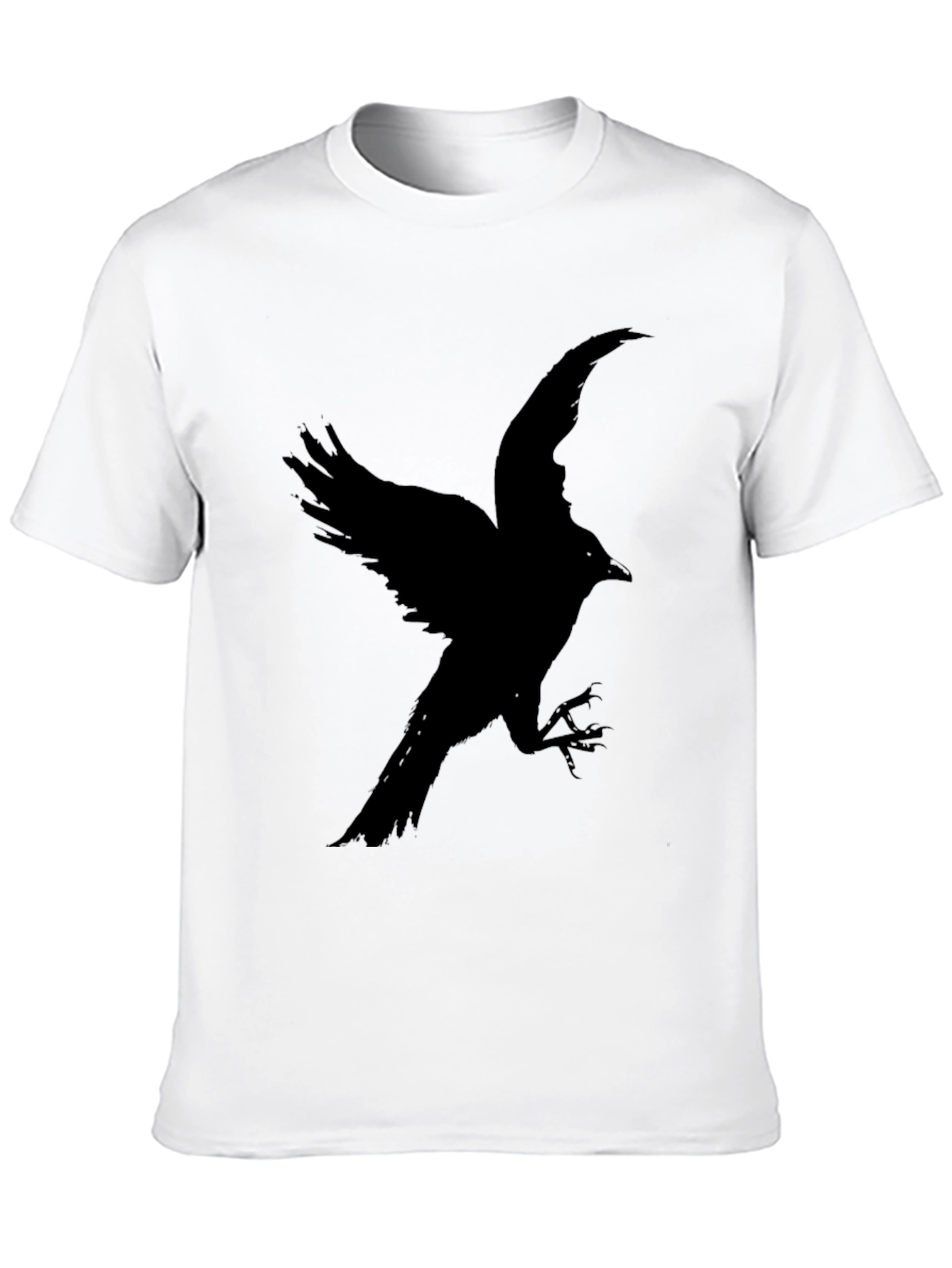 Black Raven Profile T-Shirt - Dark Bird Graphic Tee view 10